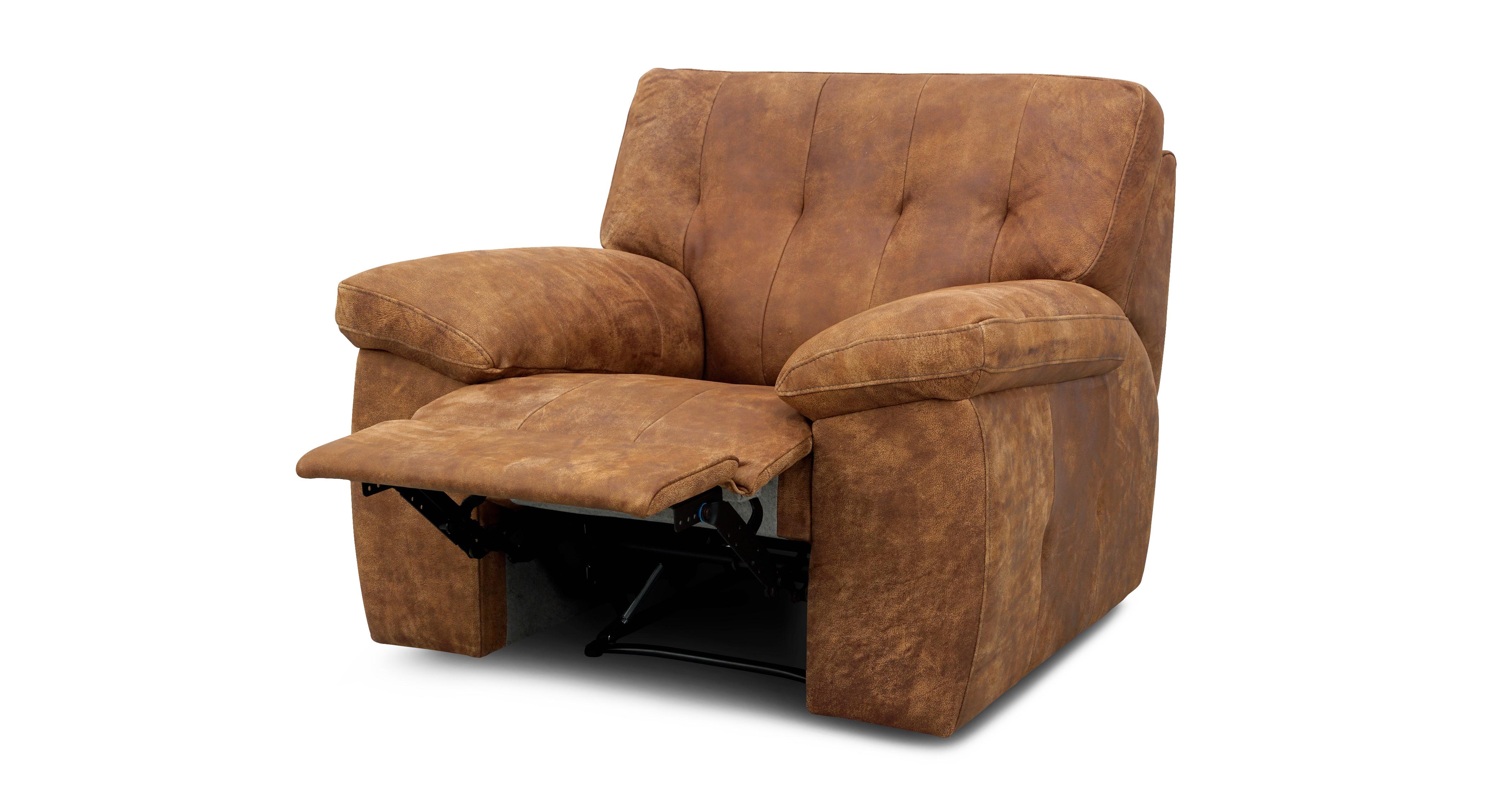 Tan leather deals recliner armchair