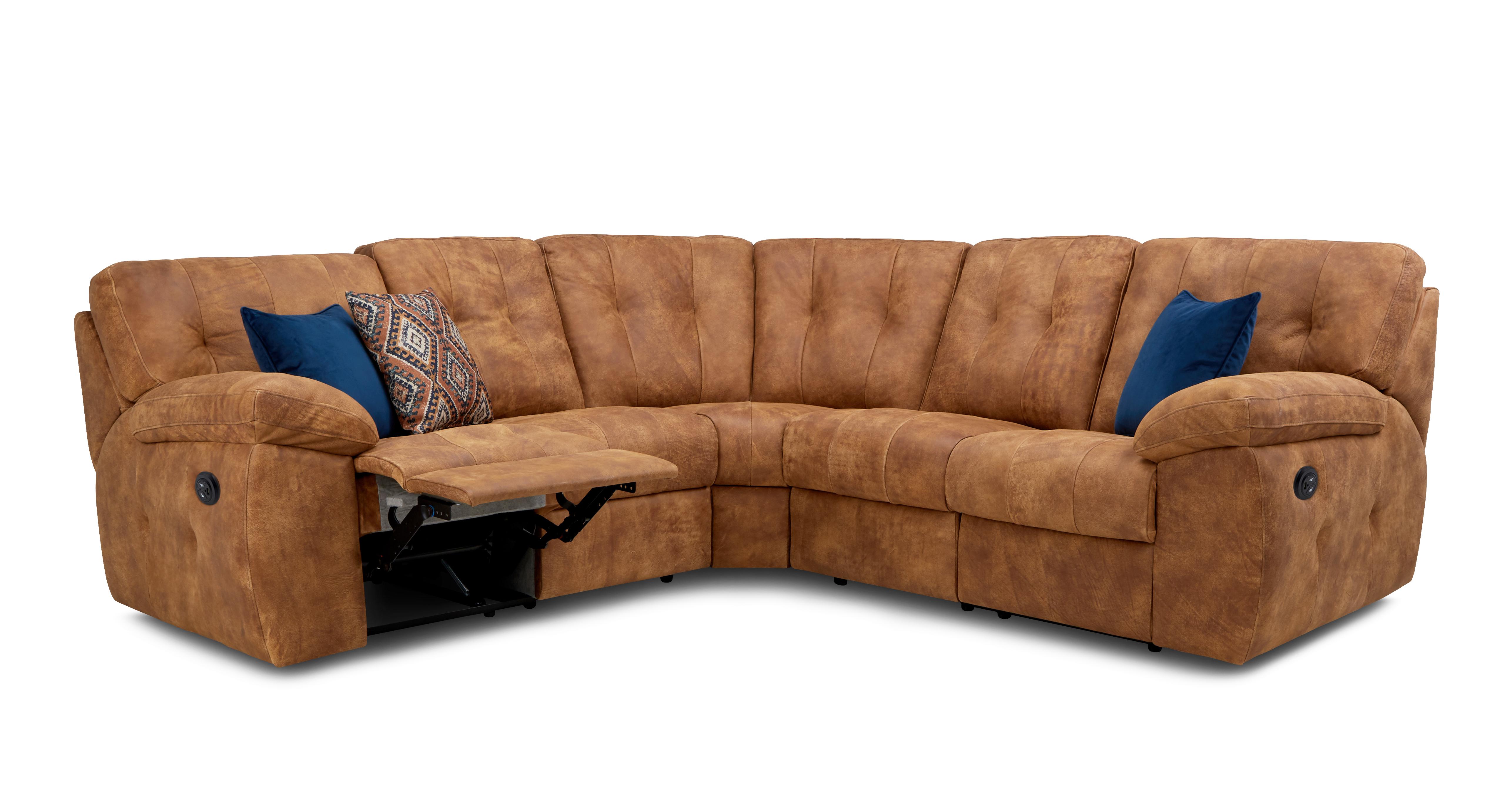 Dfs leather best sale recliner corner sofa