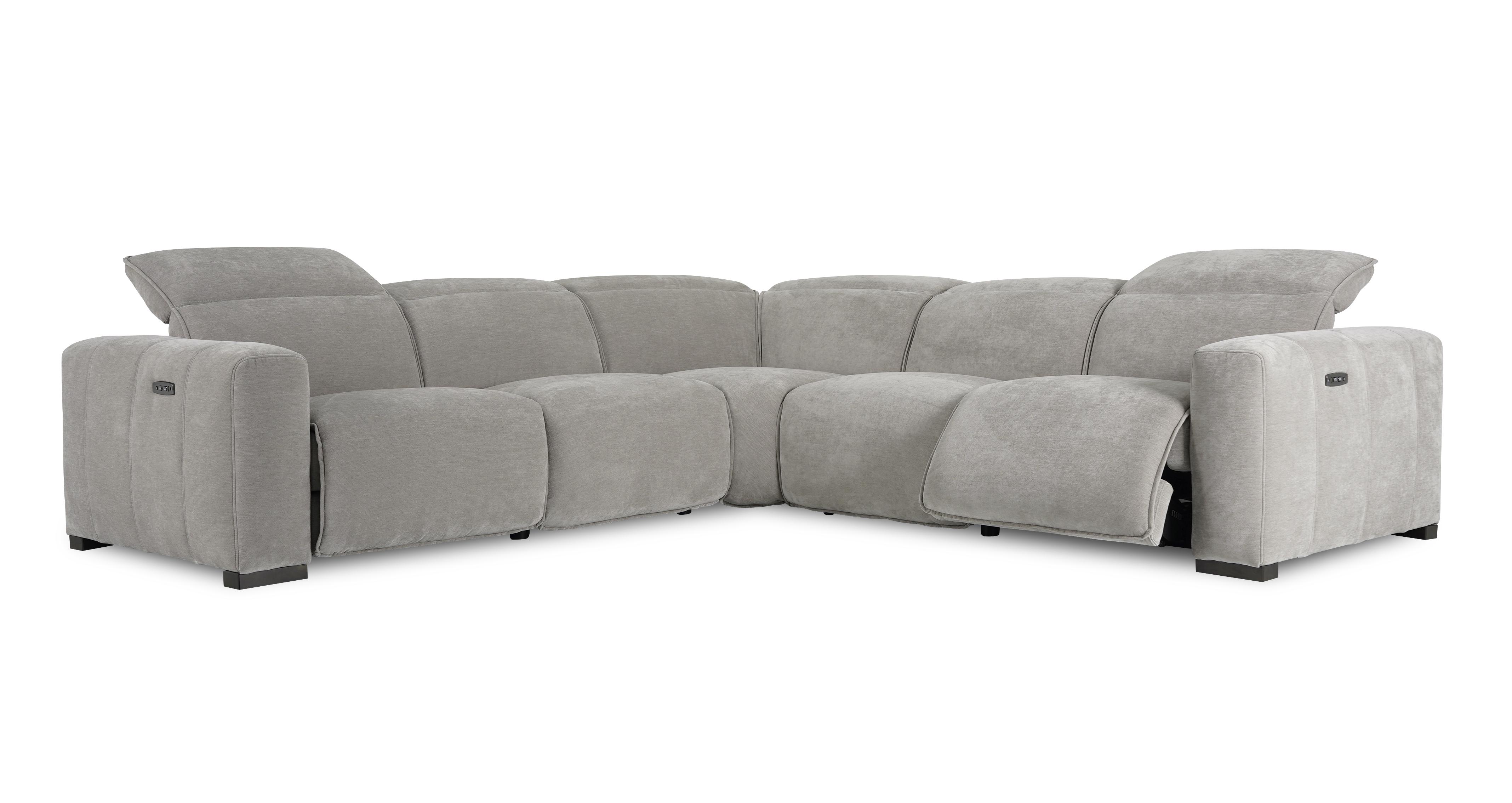 Alivia 2 Corner 2 Power Recliner Sofa in Hesper Mist