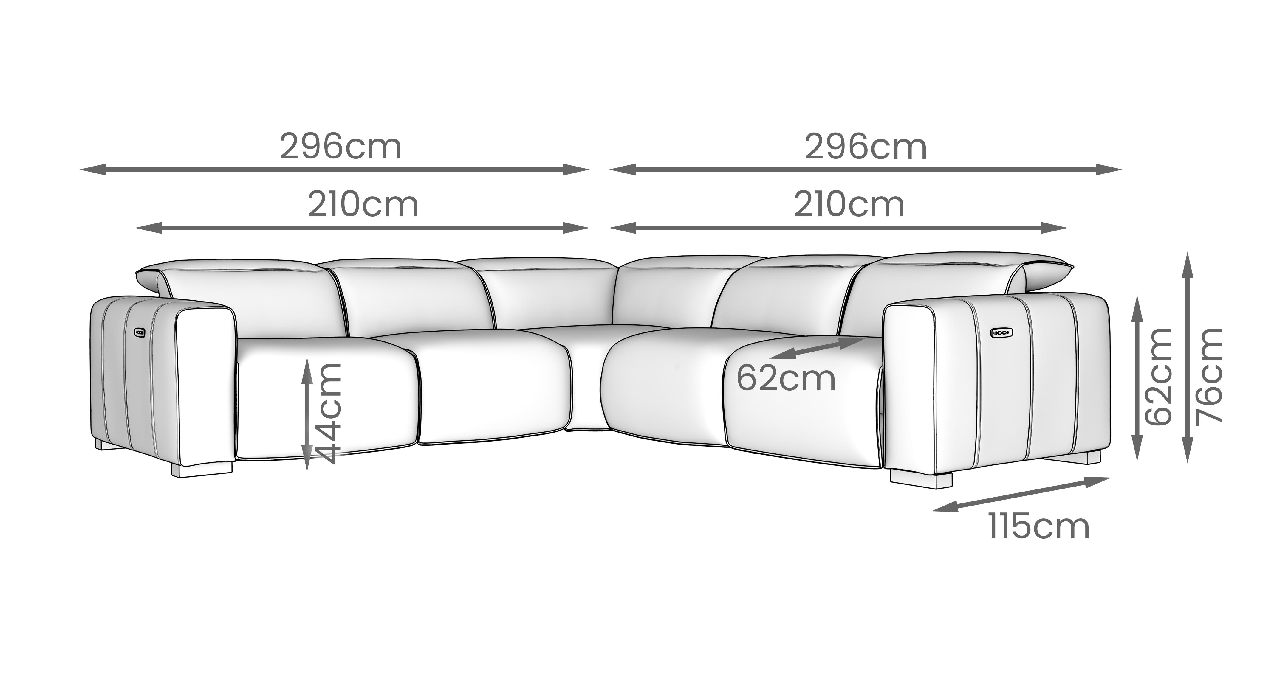 Alivia 2 Corner 2 Power Recliner Sofa in Hesper Mist