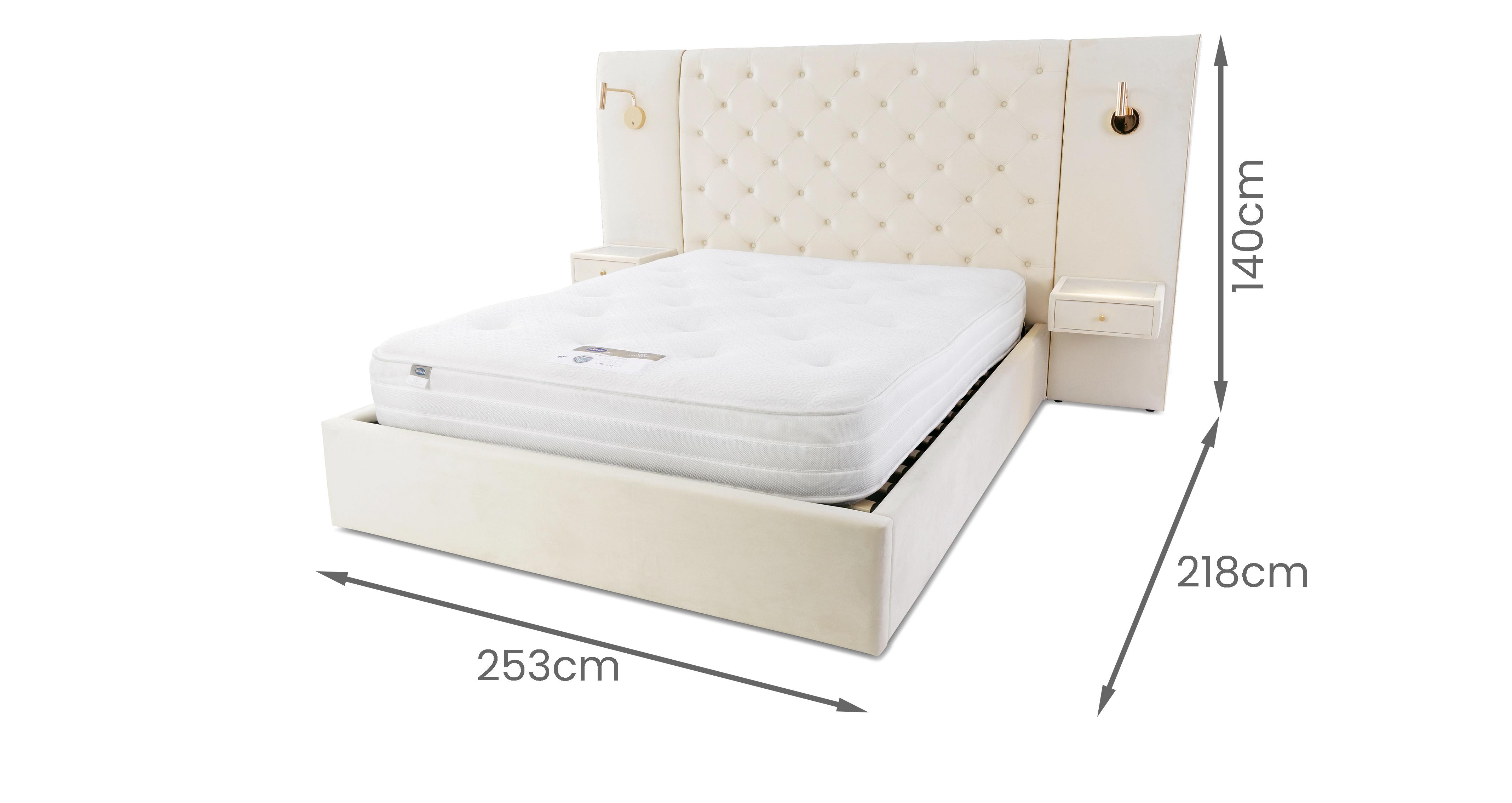 Amora King Size Bed in Amora Cream Cream