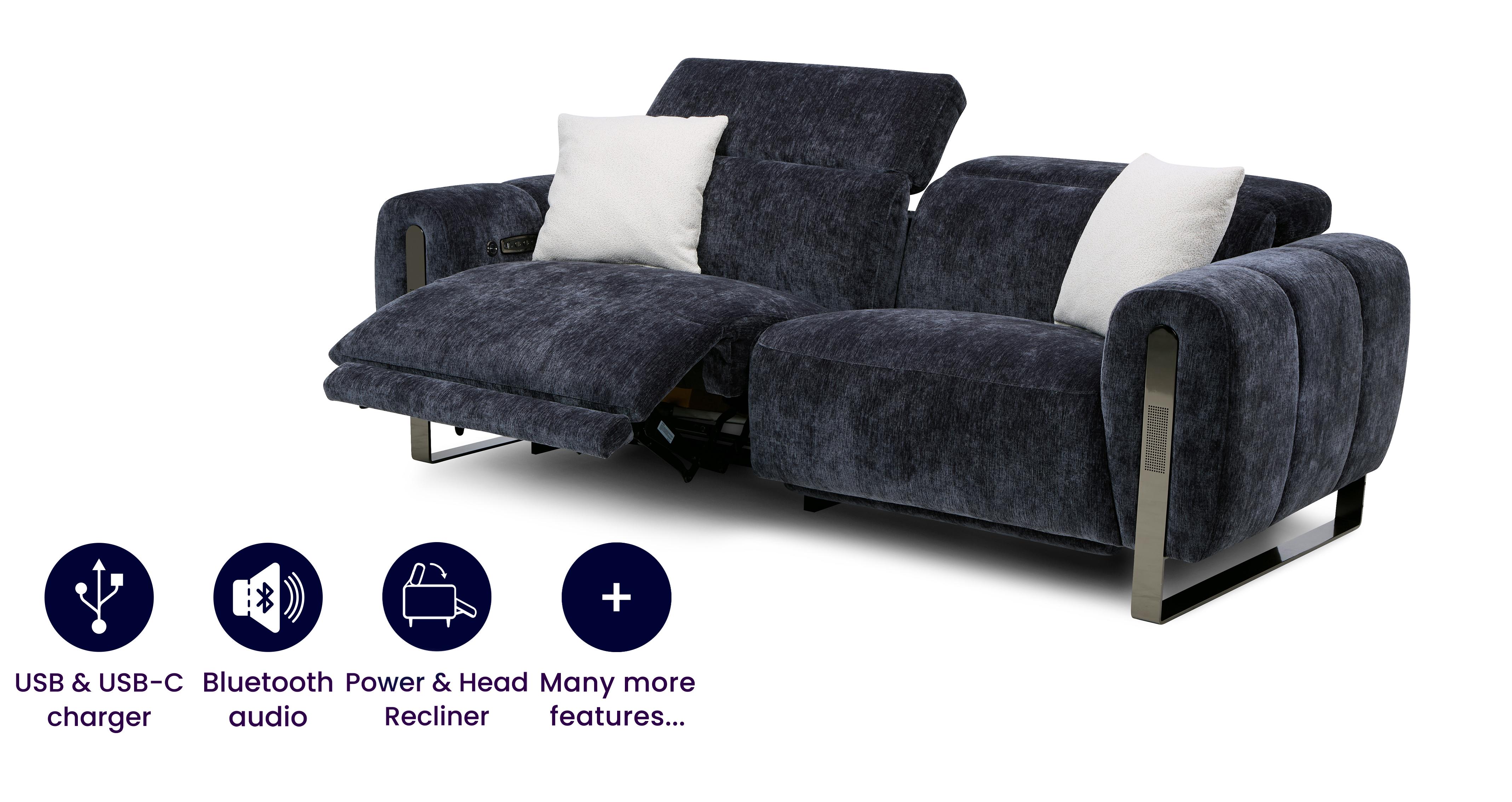 3 Seat Power & Head Recliner With Bluetooth, Speaker & Vibration