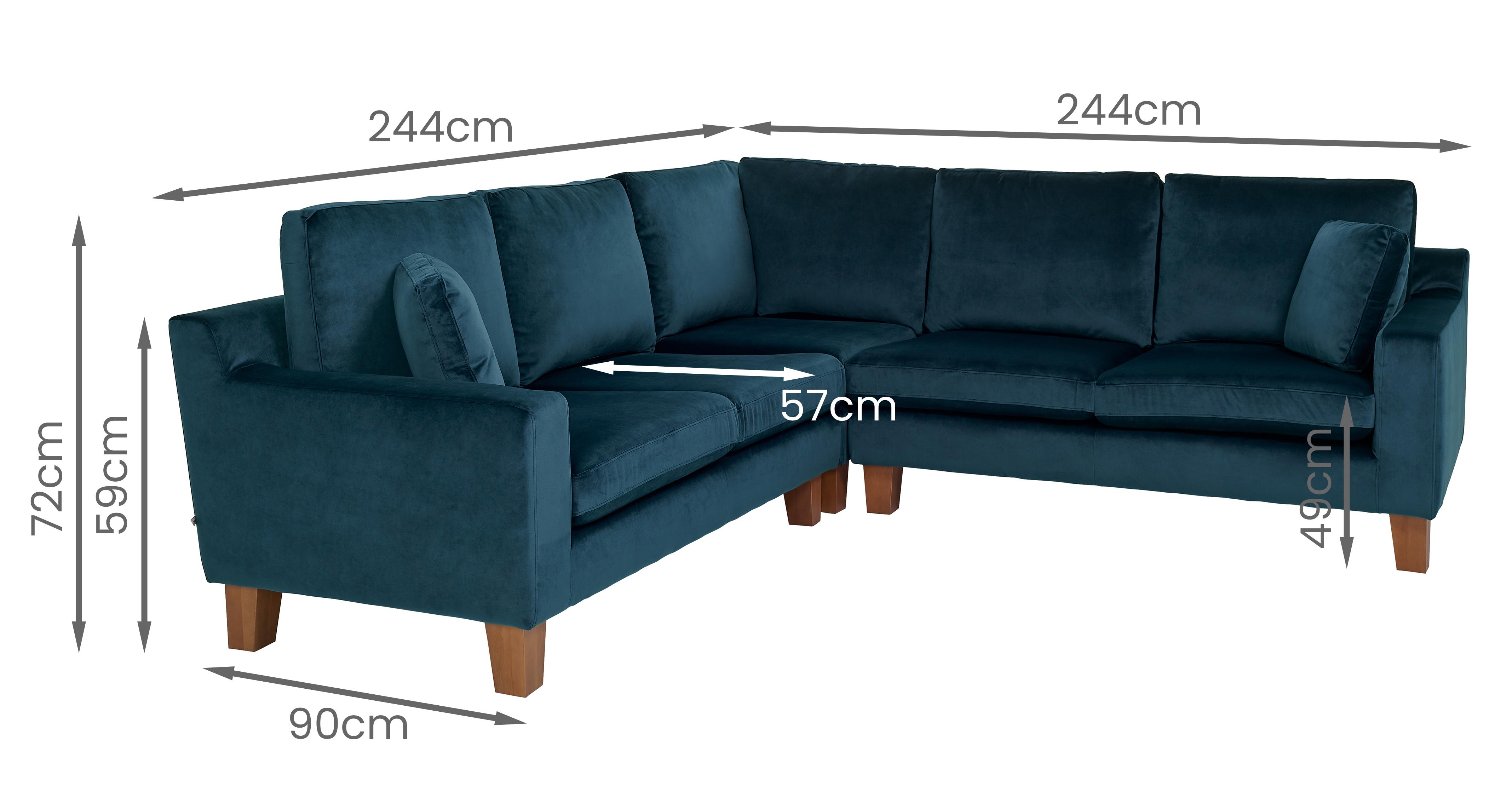 Ankara-ii Velvet 2 Corner 2 in Alba Velvet Blue