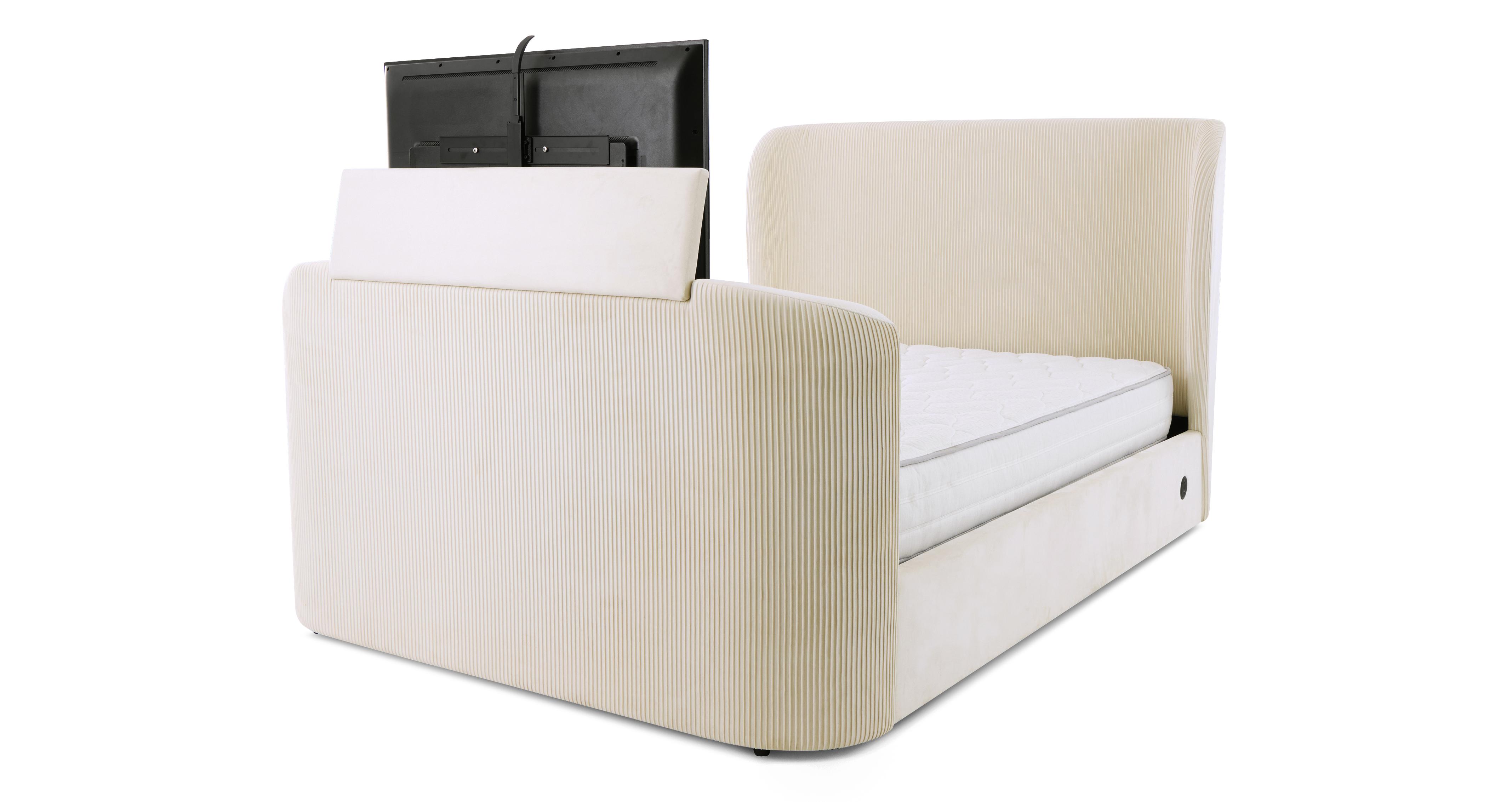 Arabella TV Ottoman Double Bed in Arabella Cream Cream