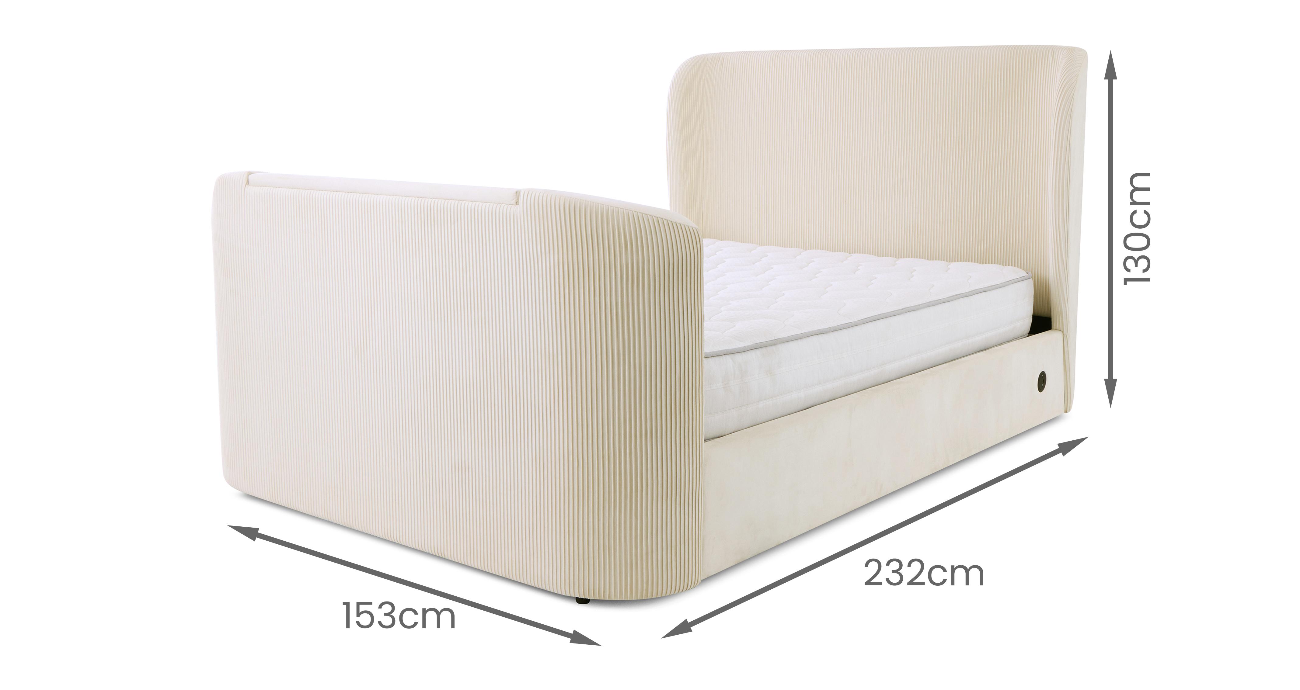 Arabella TV Ottoman Double Bed in Arabella Cream Cream