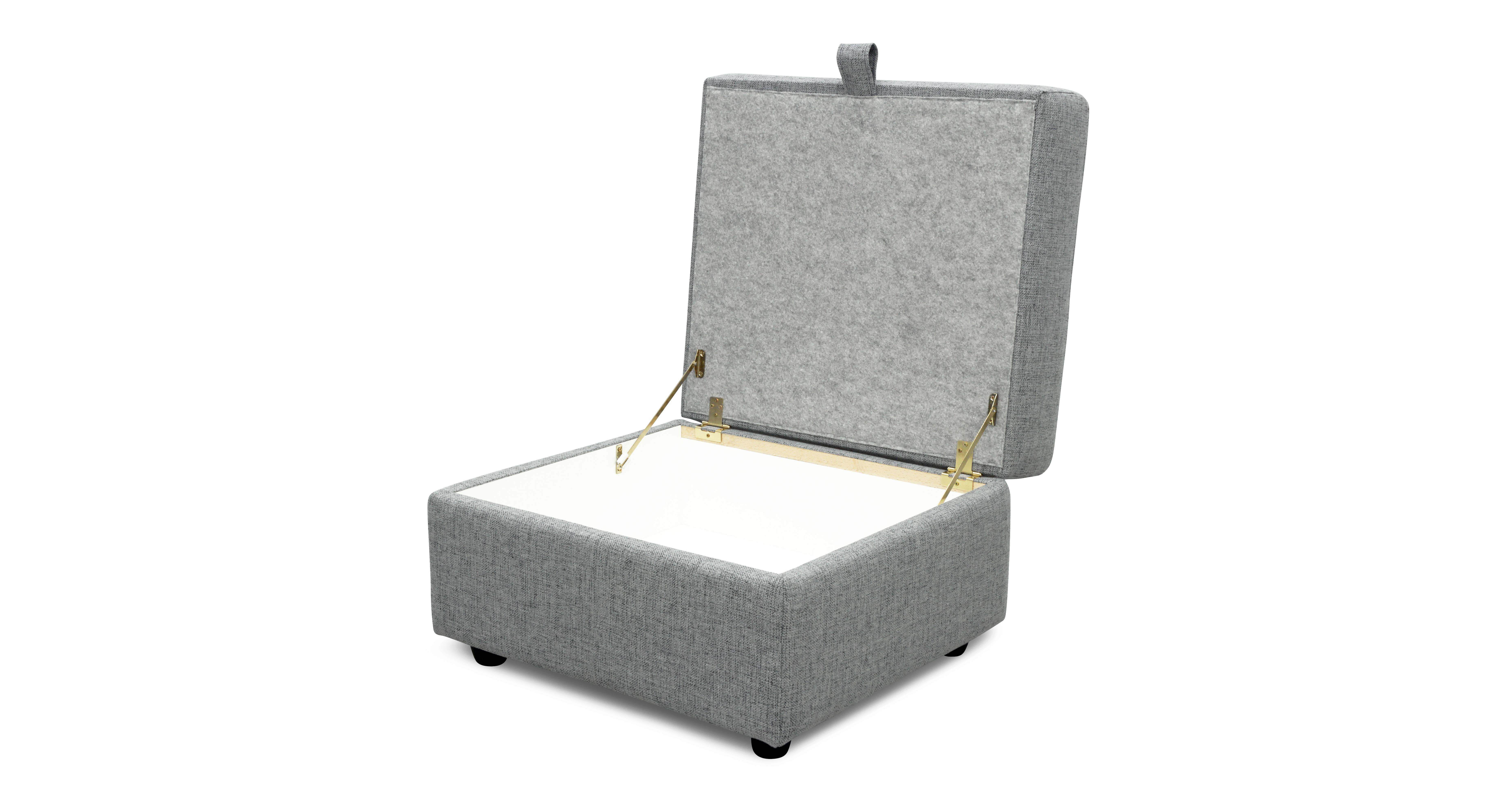 Arez Storage Footstool in Arez Grey