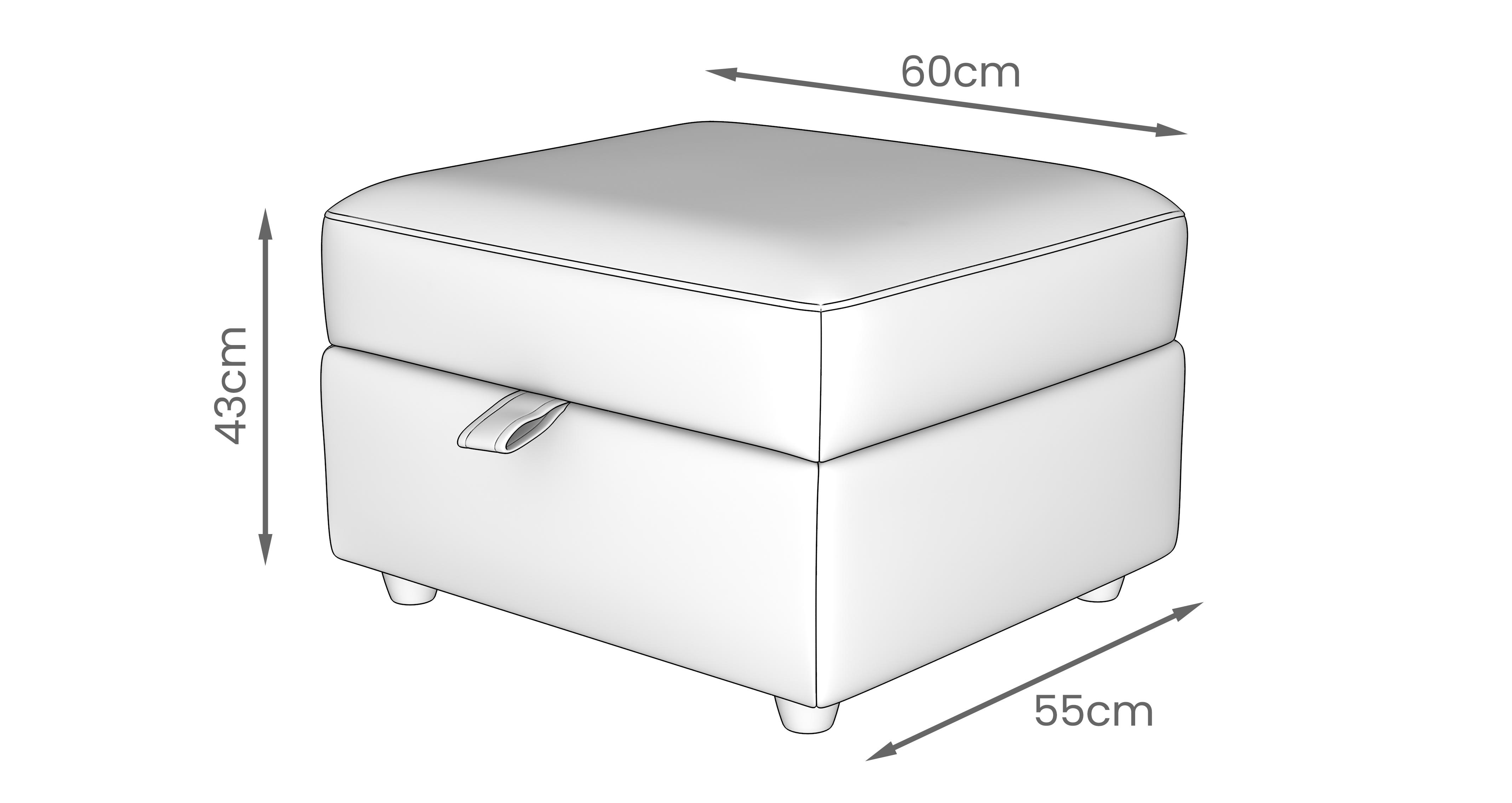 Arez Storage Footstool in Arez Grey