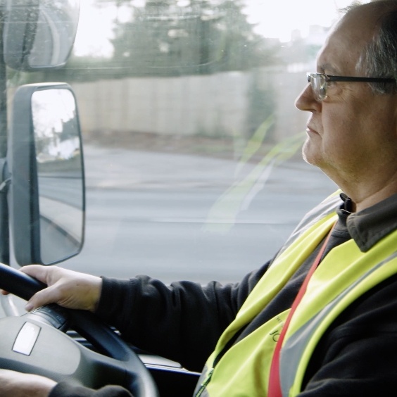 Man driving a lorry