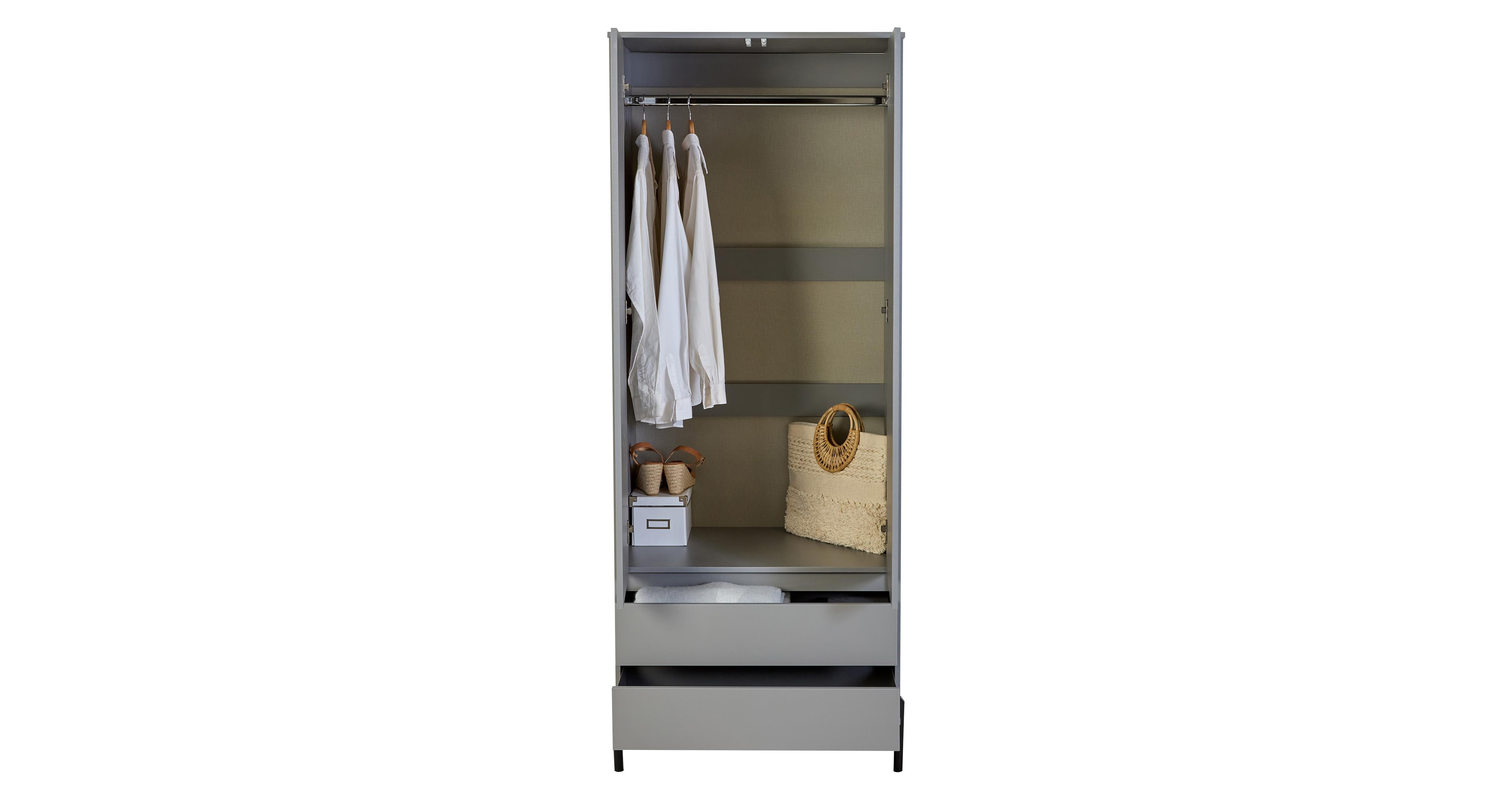 Arya 2 Door 2 Drawer Wardrobe in Arya Grey Matt
