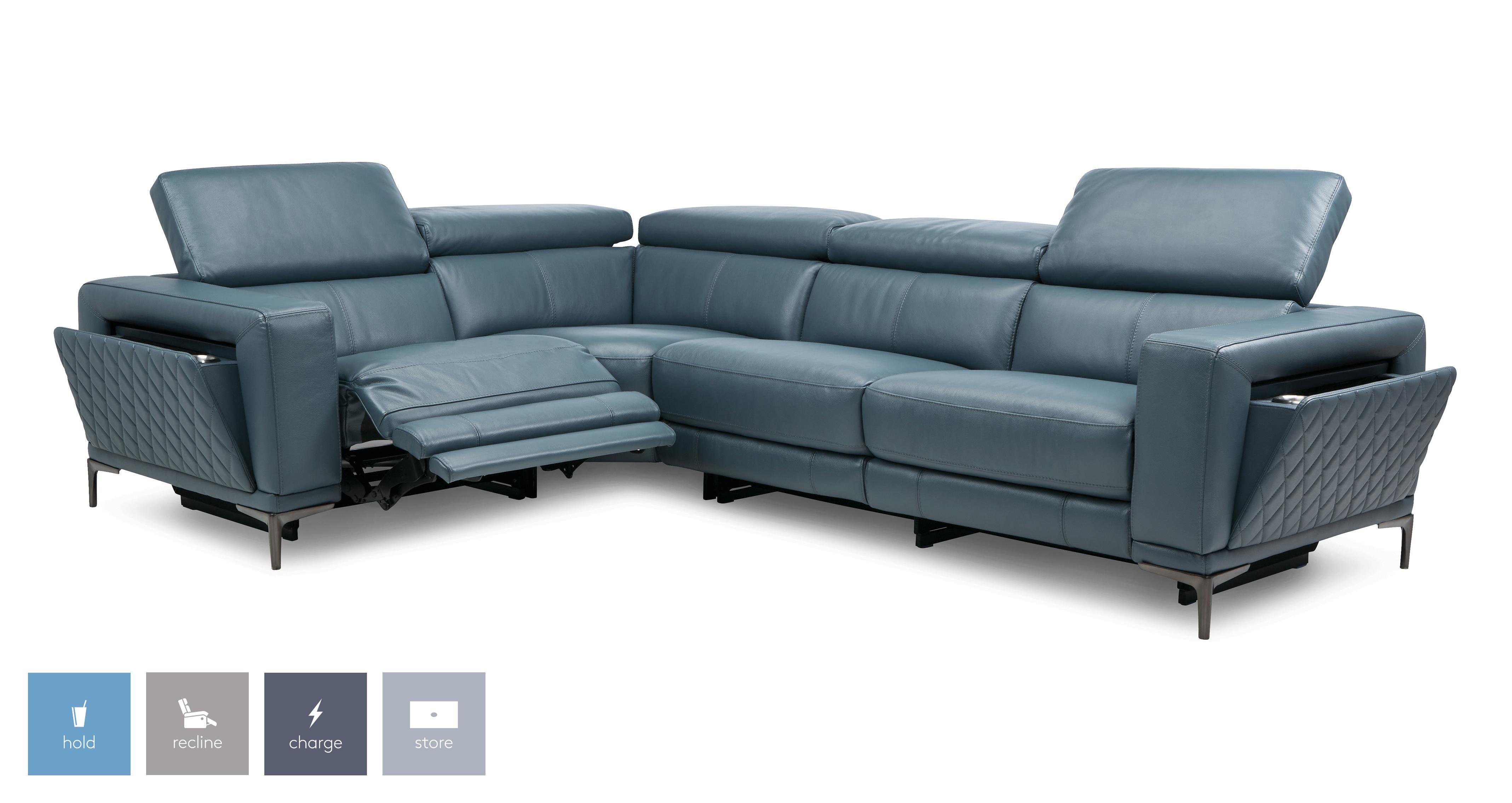 Dfs leather deals recliner corner sofa