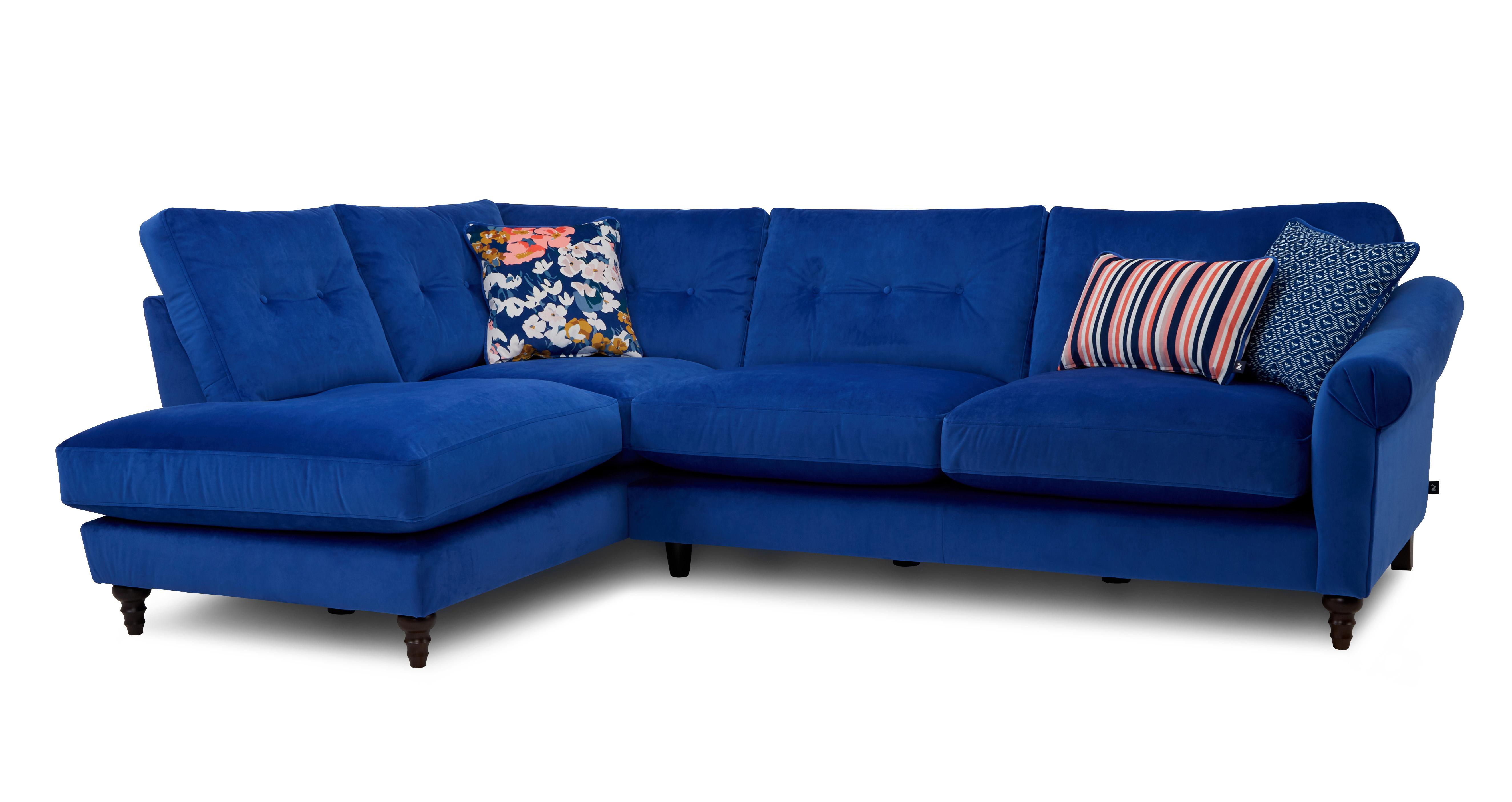 Ashwicke Velvet Right Hand Facing Arm Open End Corner Sofa Ashwicke