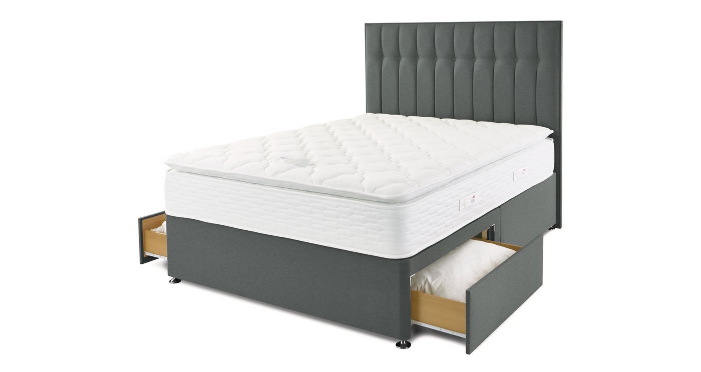 Double 2 Drawer Divan, Mattress and Headboard Bundle view 2