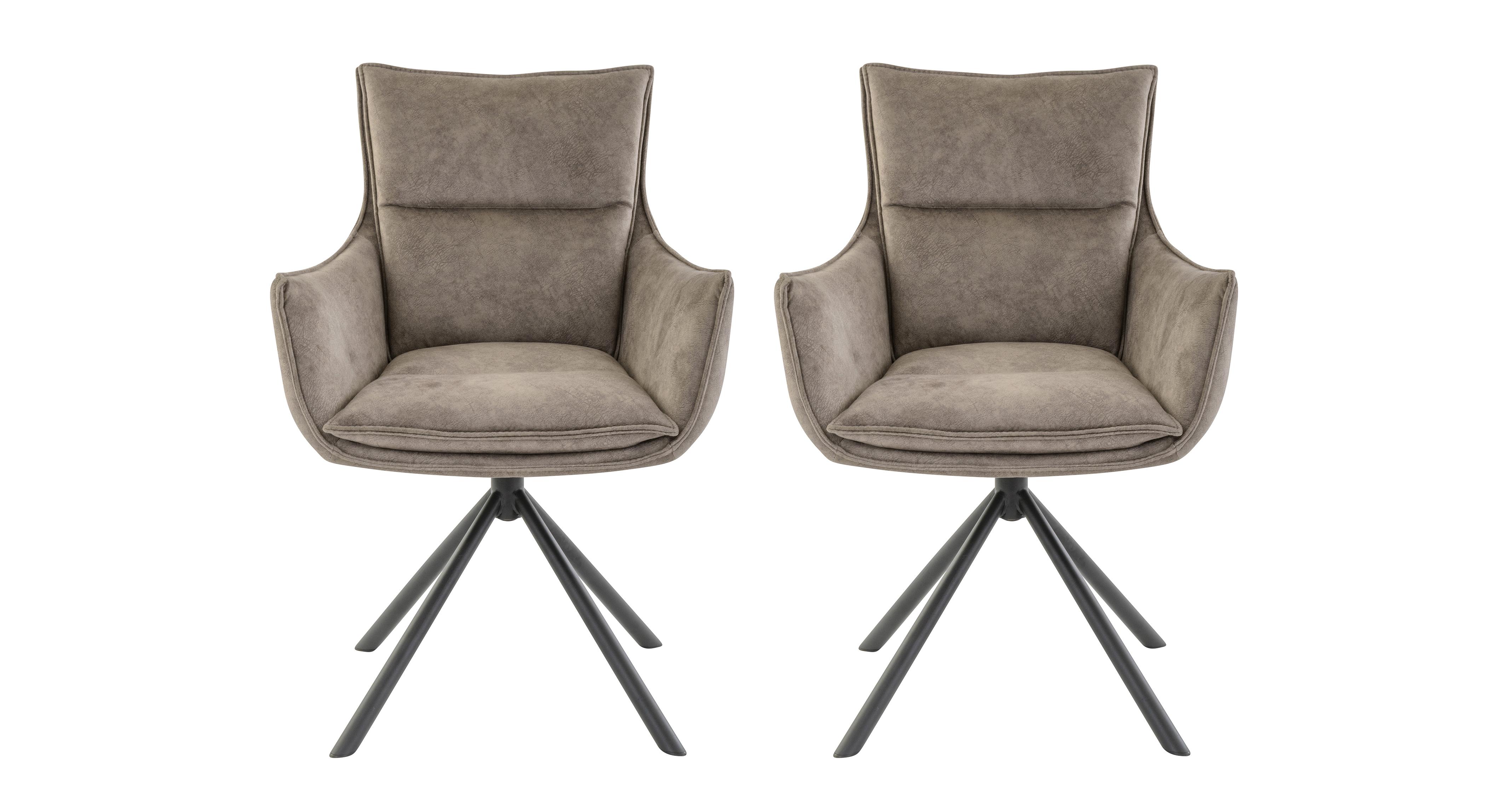 Set of 2 Swivel Dining Chairs