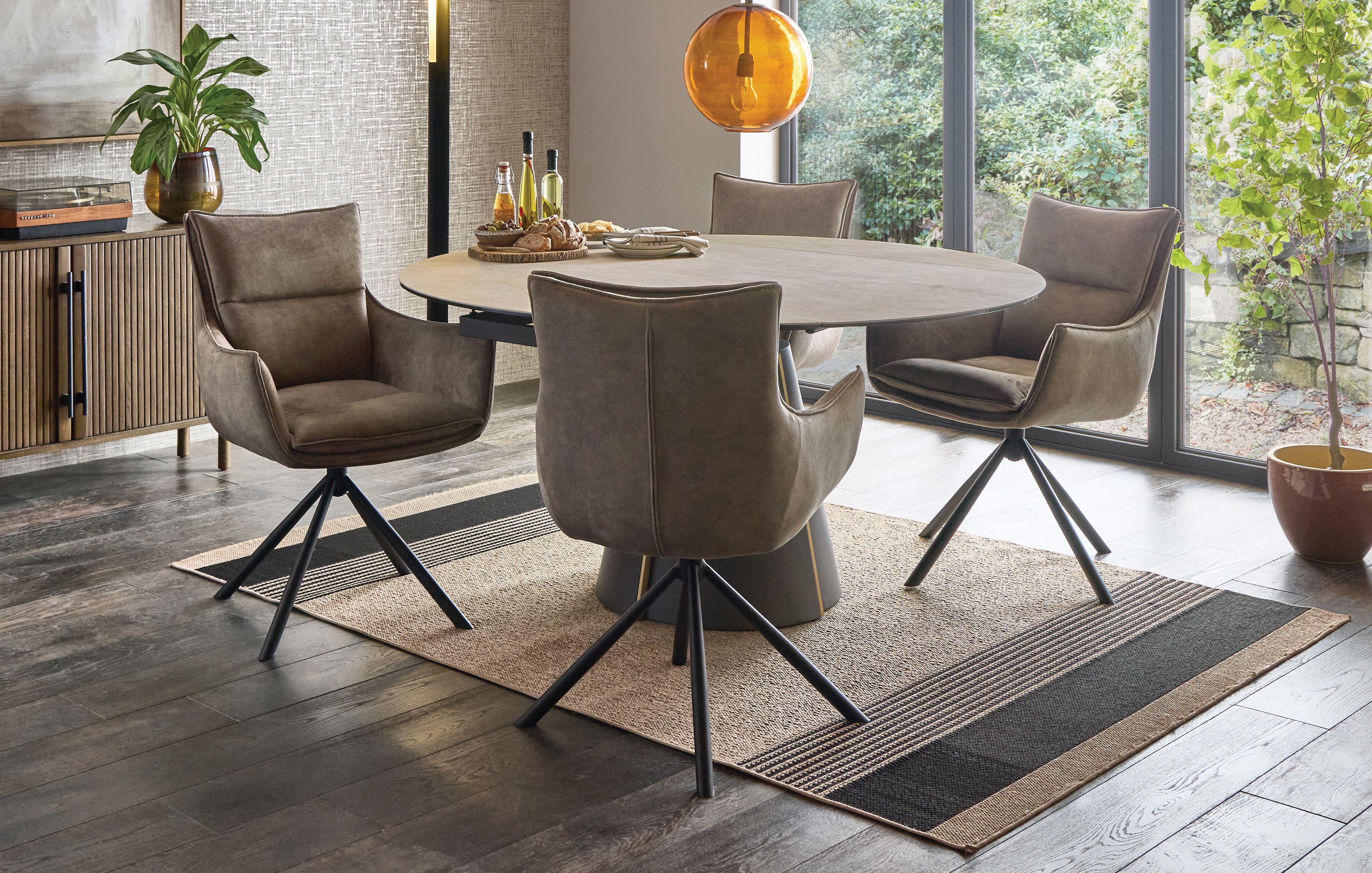 Extending Dining Table & 4 Dining Chairs
