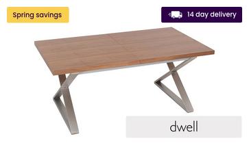 6-10 Seater Extending Dining Table Brushed Steel Leg