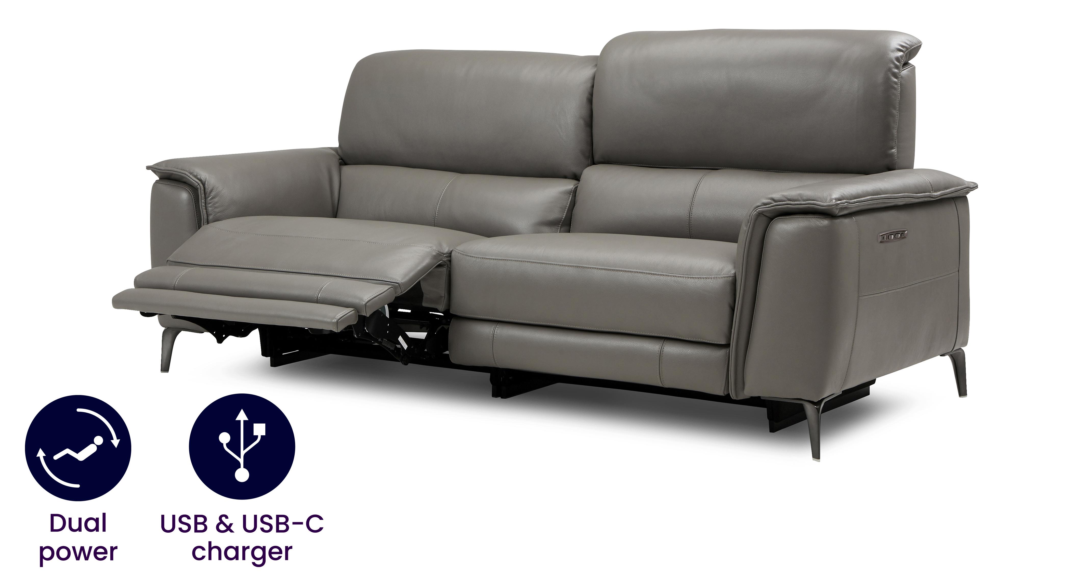 Sofa Sets Dfs Leather Electric Recliner Sofa Auberon Seater Power