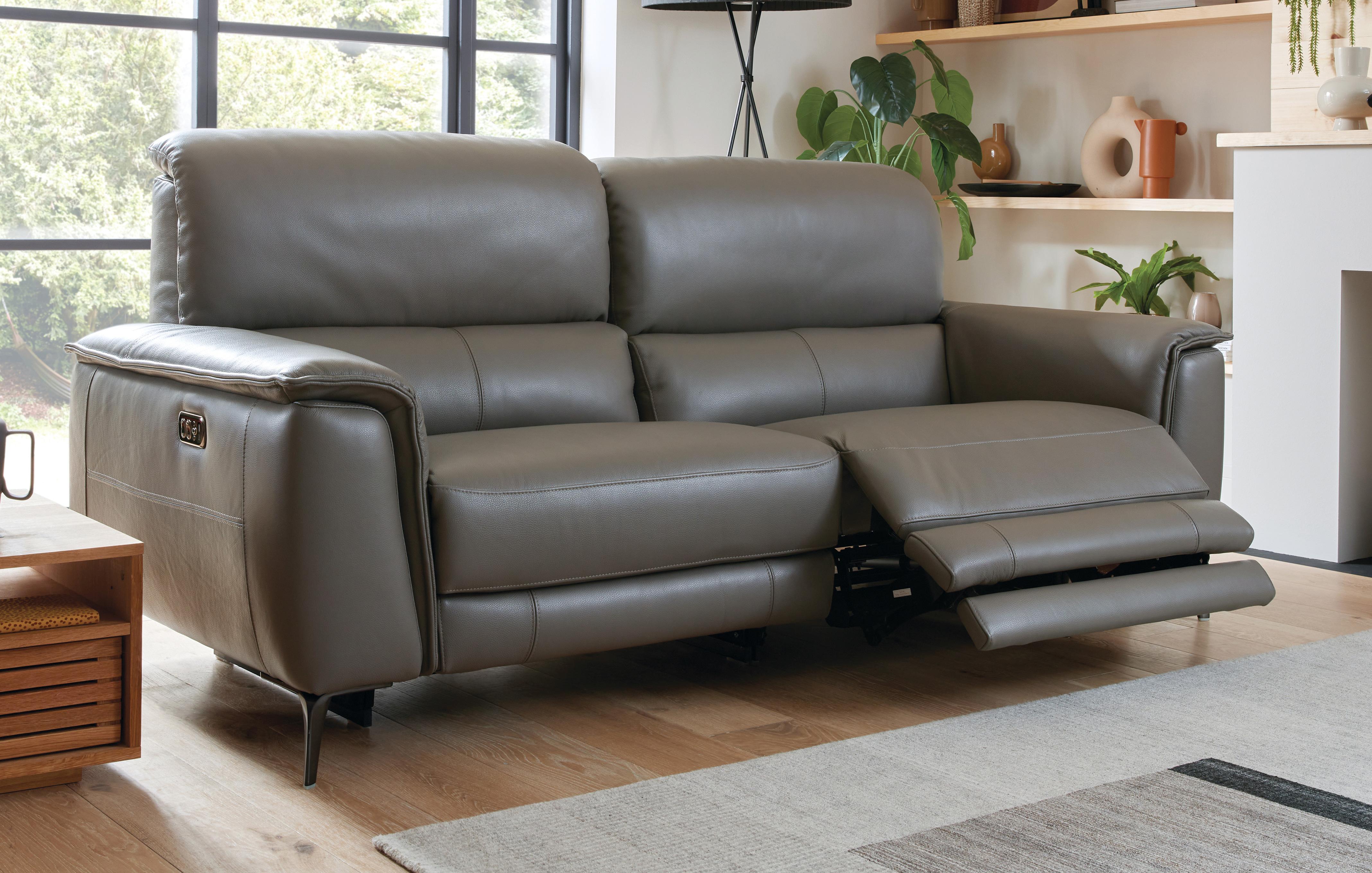 Dfs leather deals sofa set