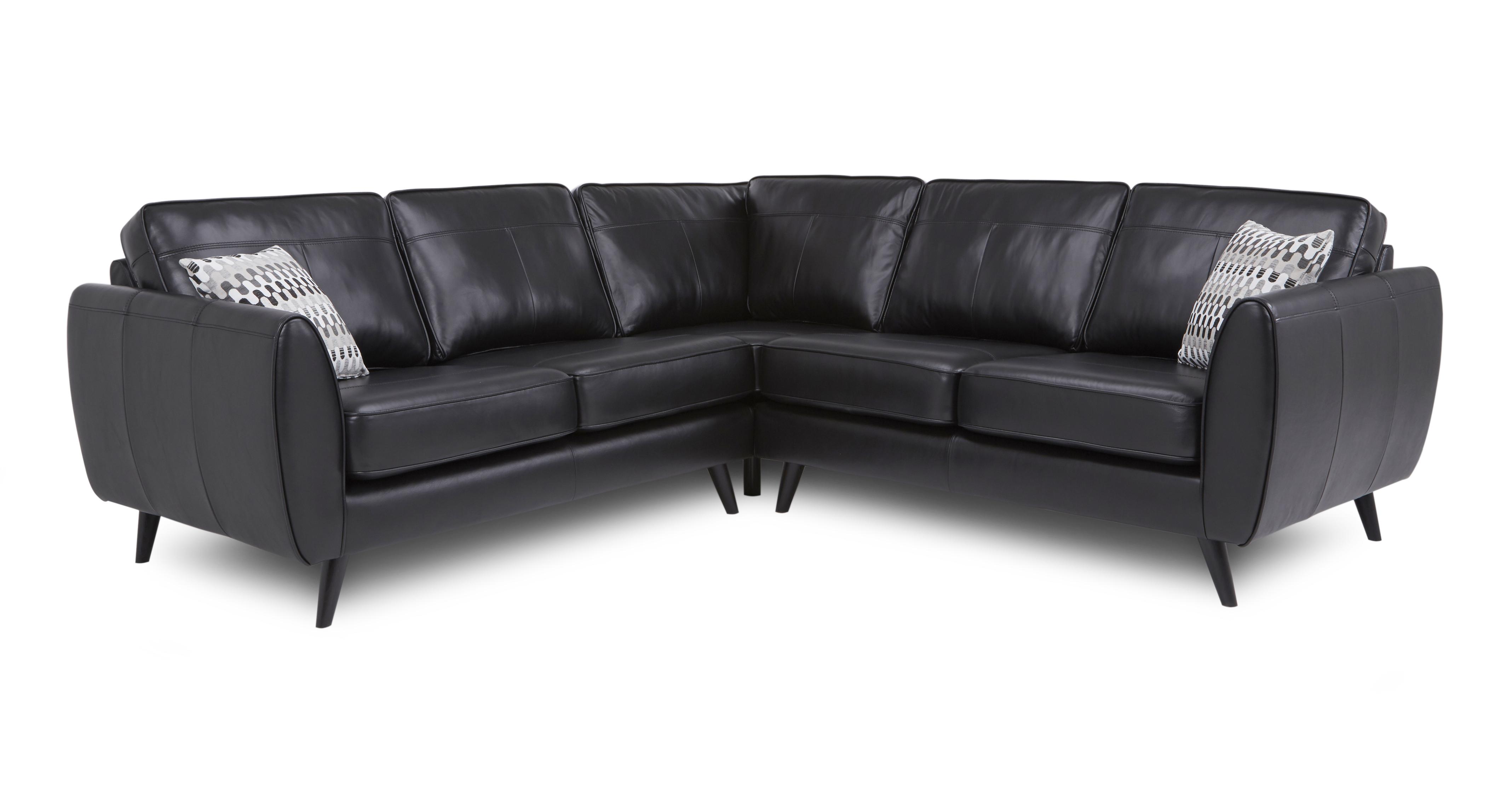 DFS ;leather corner sofa + ottoman, € 1,750