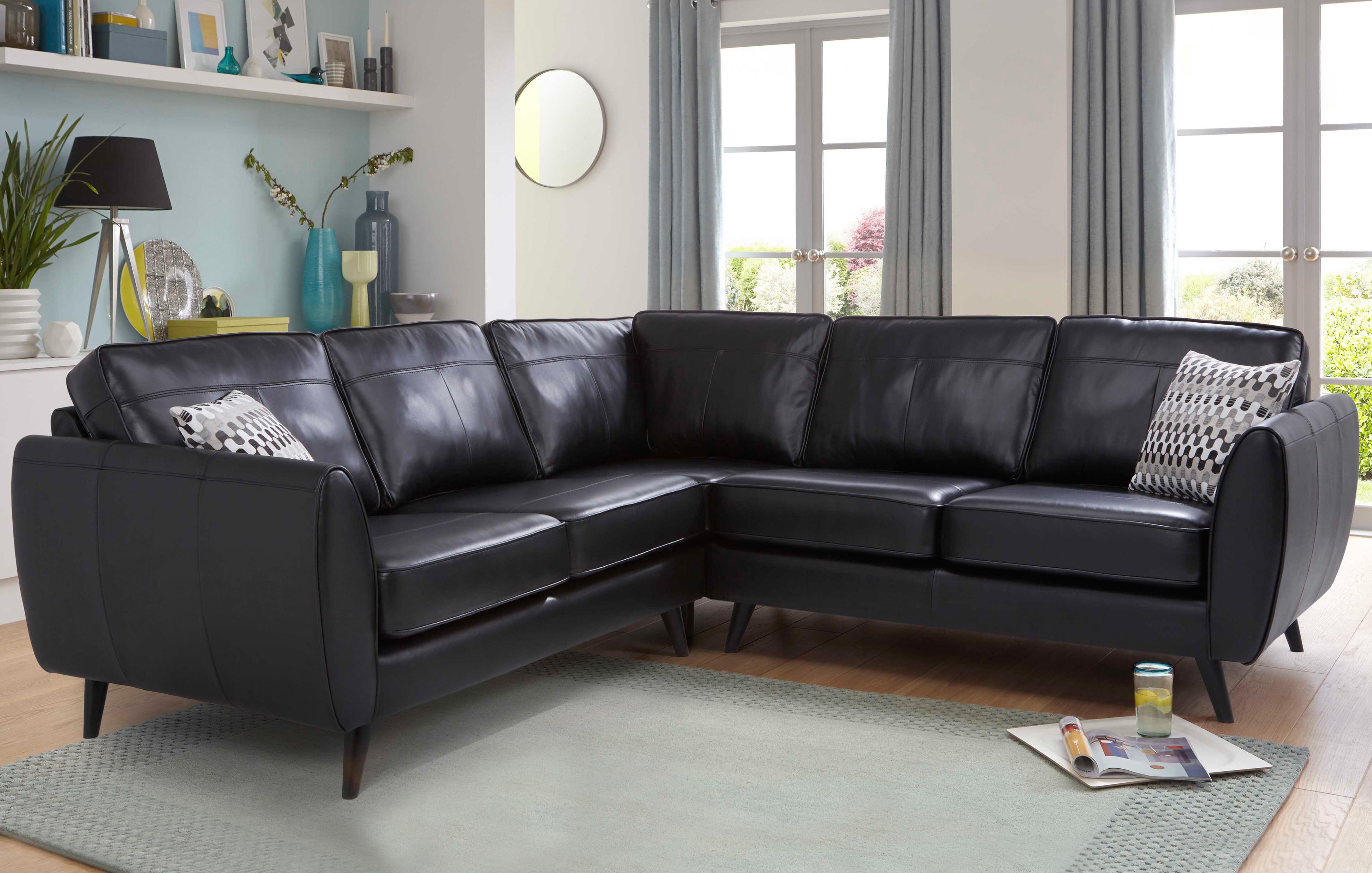 DFS ;leather corner sofa + ottoman, € 1,750