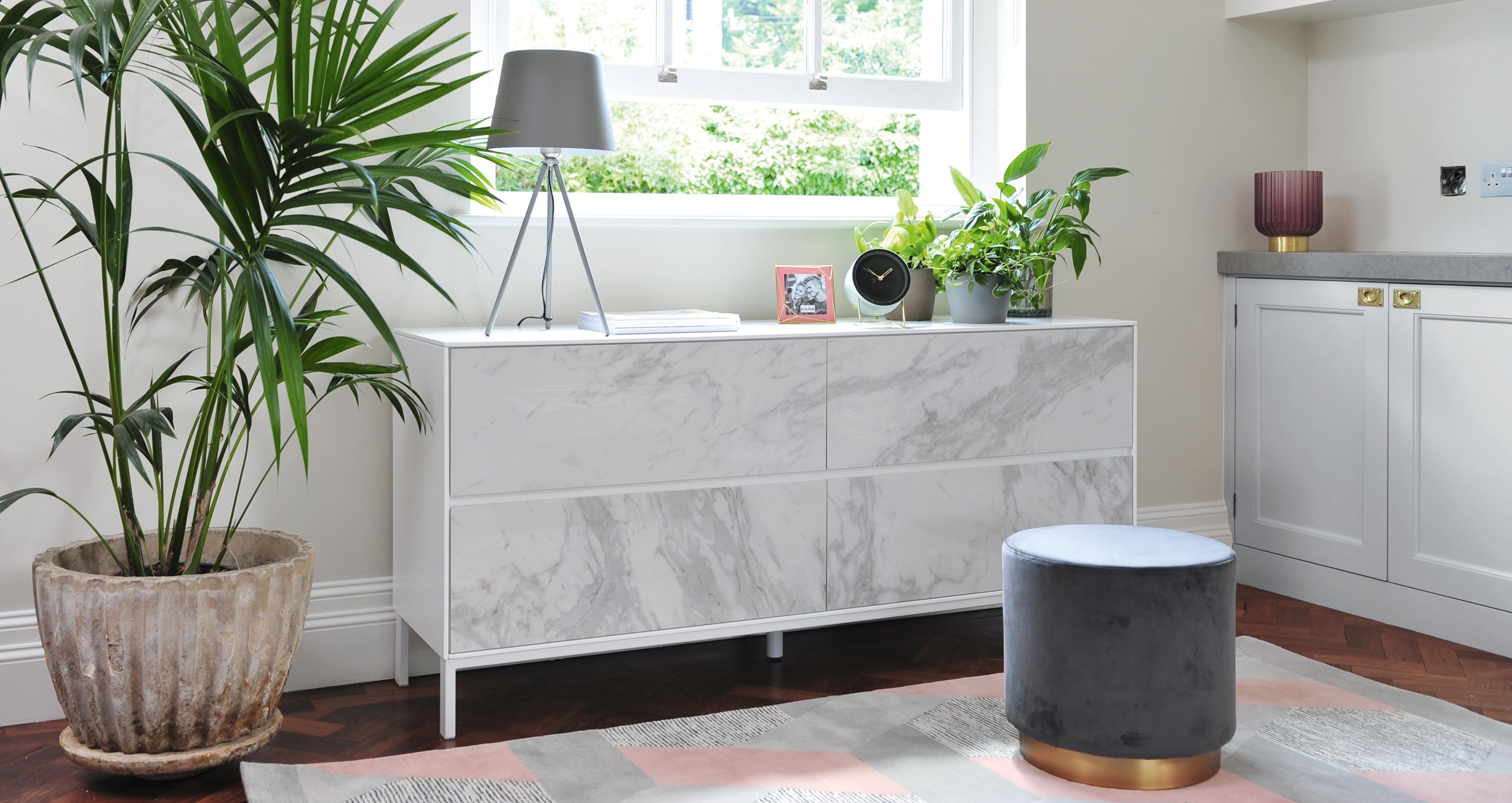 Avant Sideboard in Avant Marble Ceramic White White