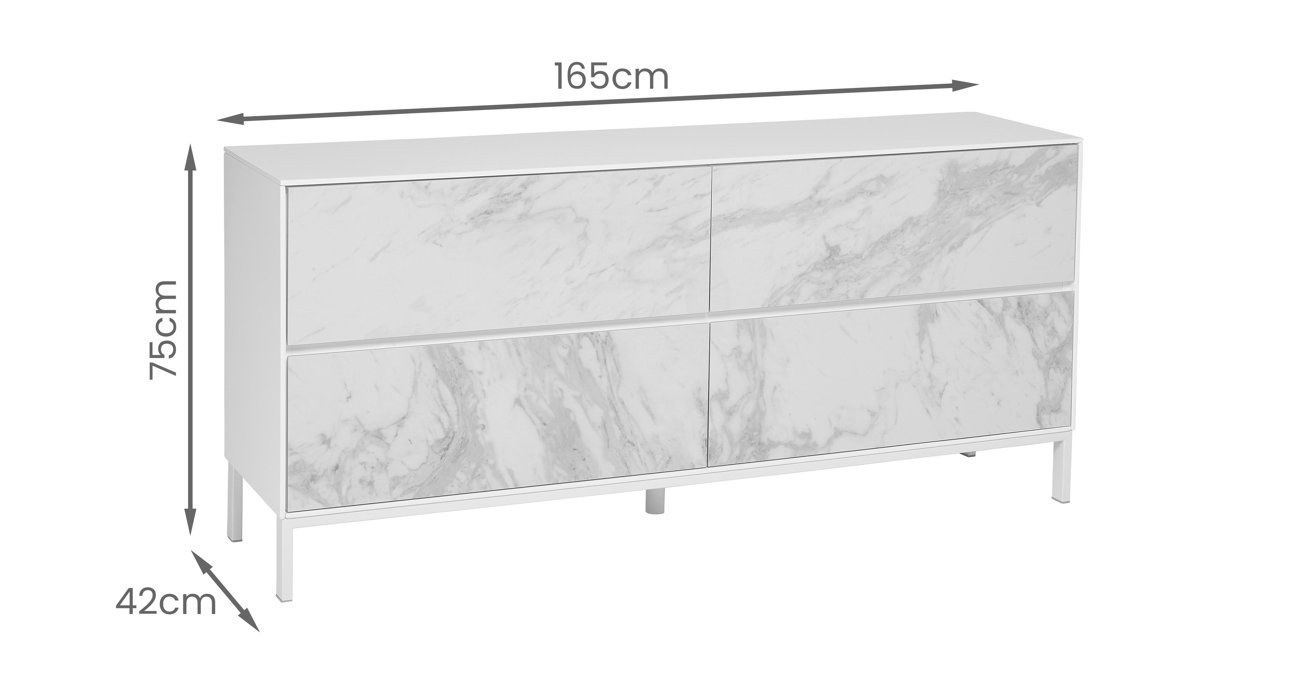 Avant Sideboard in Avant Marble Ceramic White White