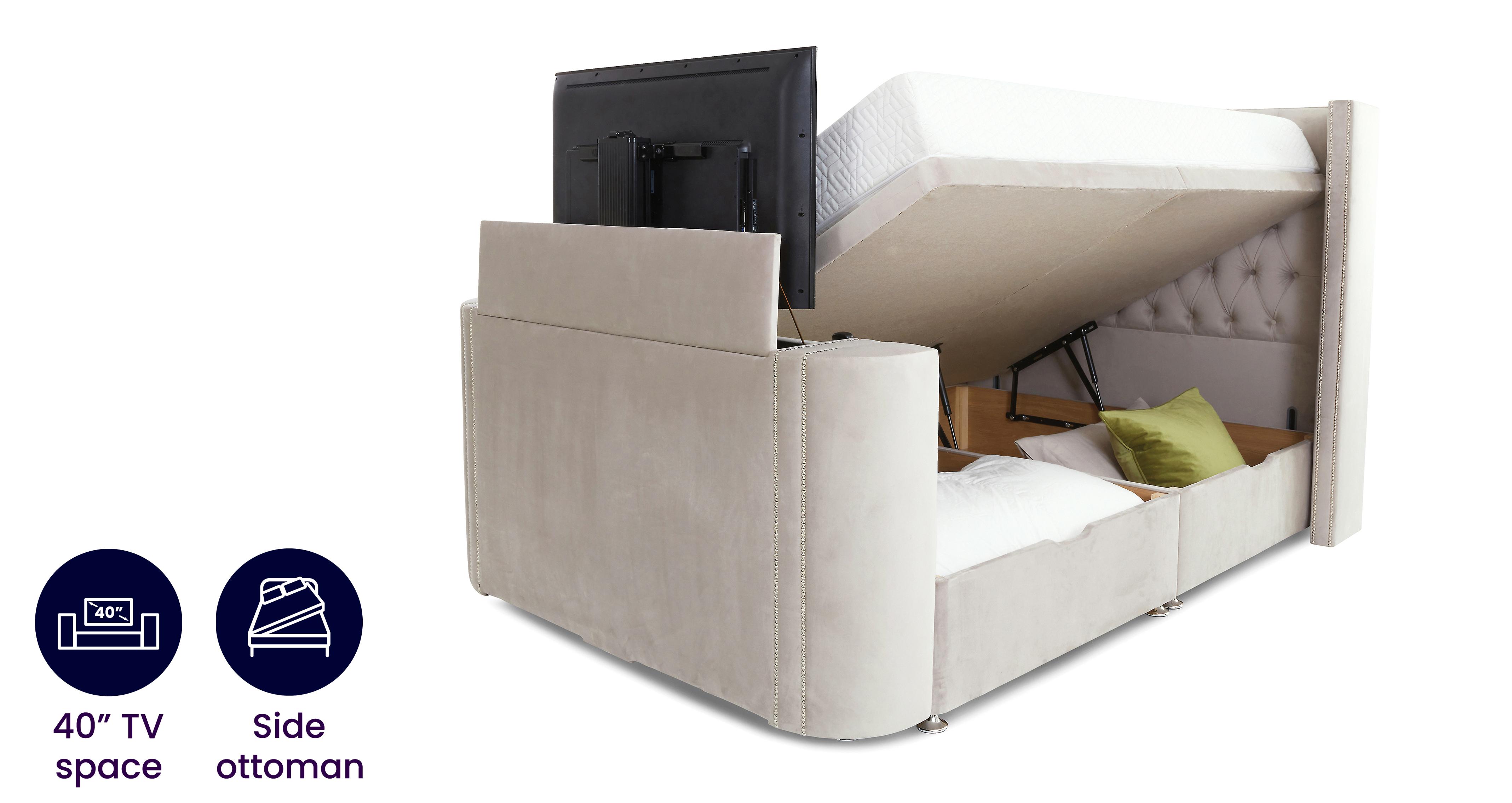 Azalea Double Ottoman TV Bedframe DFS