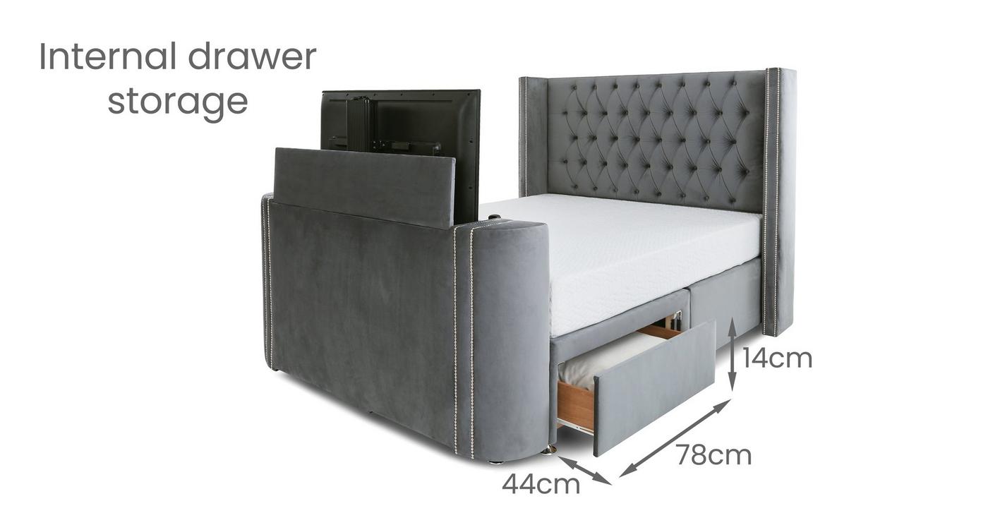 Double 2 Drawer TV Bedframe view 2