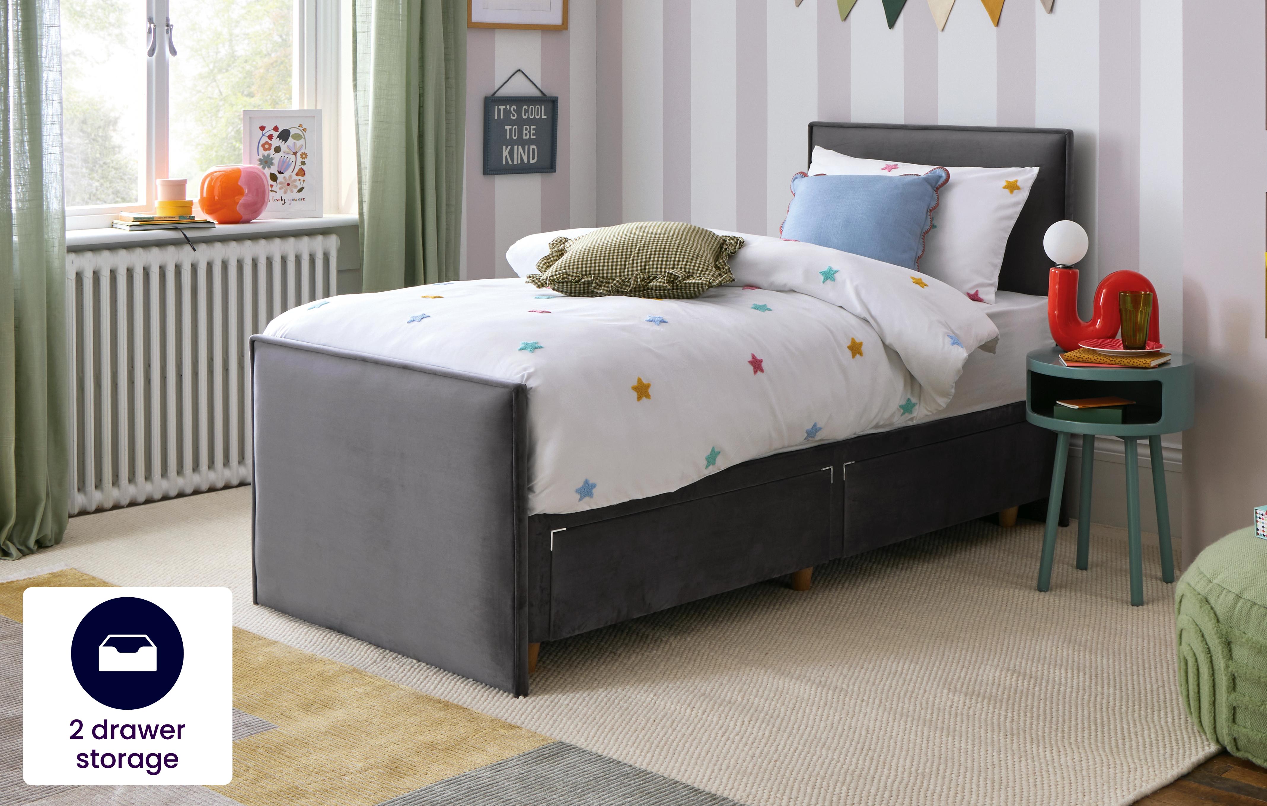 Single 2 Drawer Bedframe and Axis Mattress