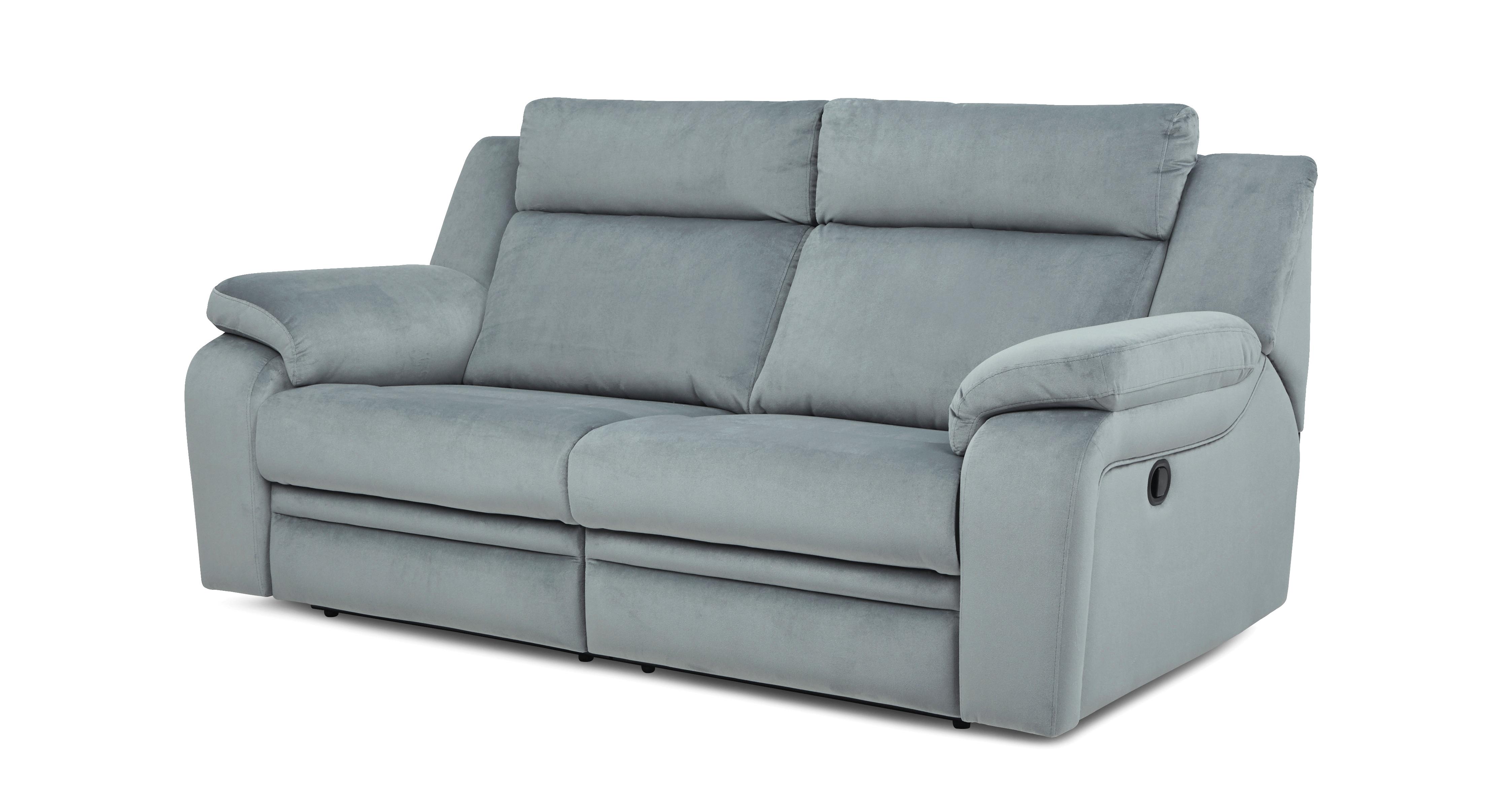 Barrett Velvet 3 Seater Manual Recliner in Abbey Velvet Slate