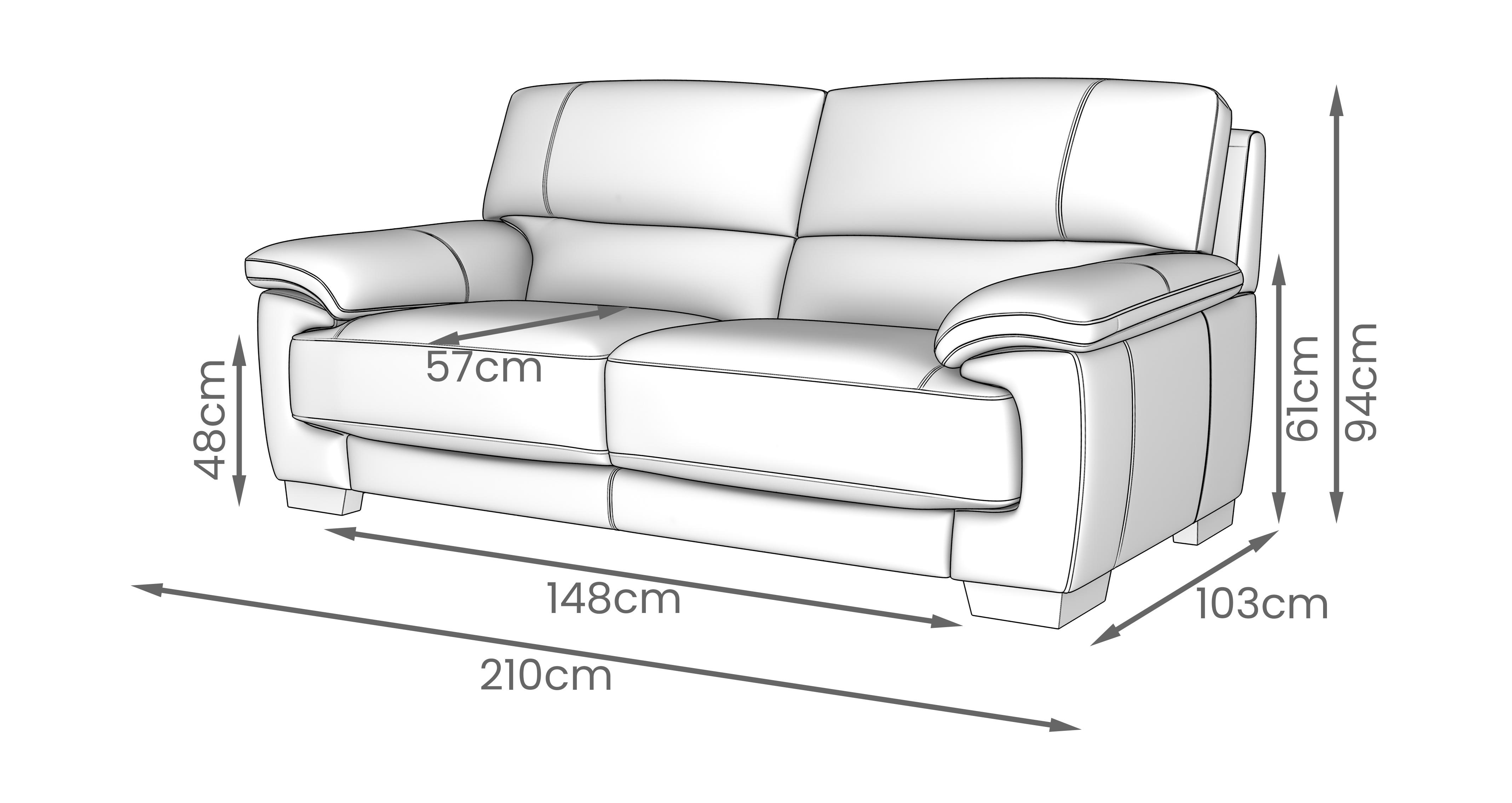 Barstow 3 Seater Sofa in Fulton Leather Tan