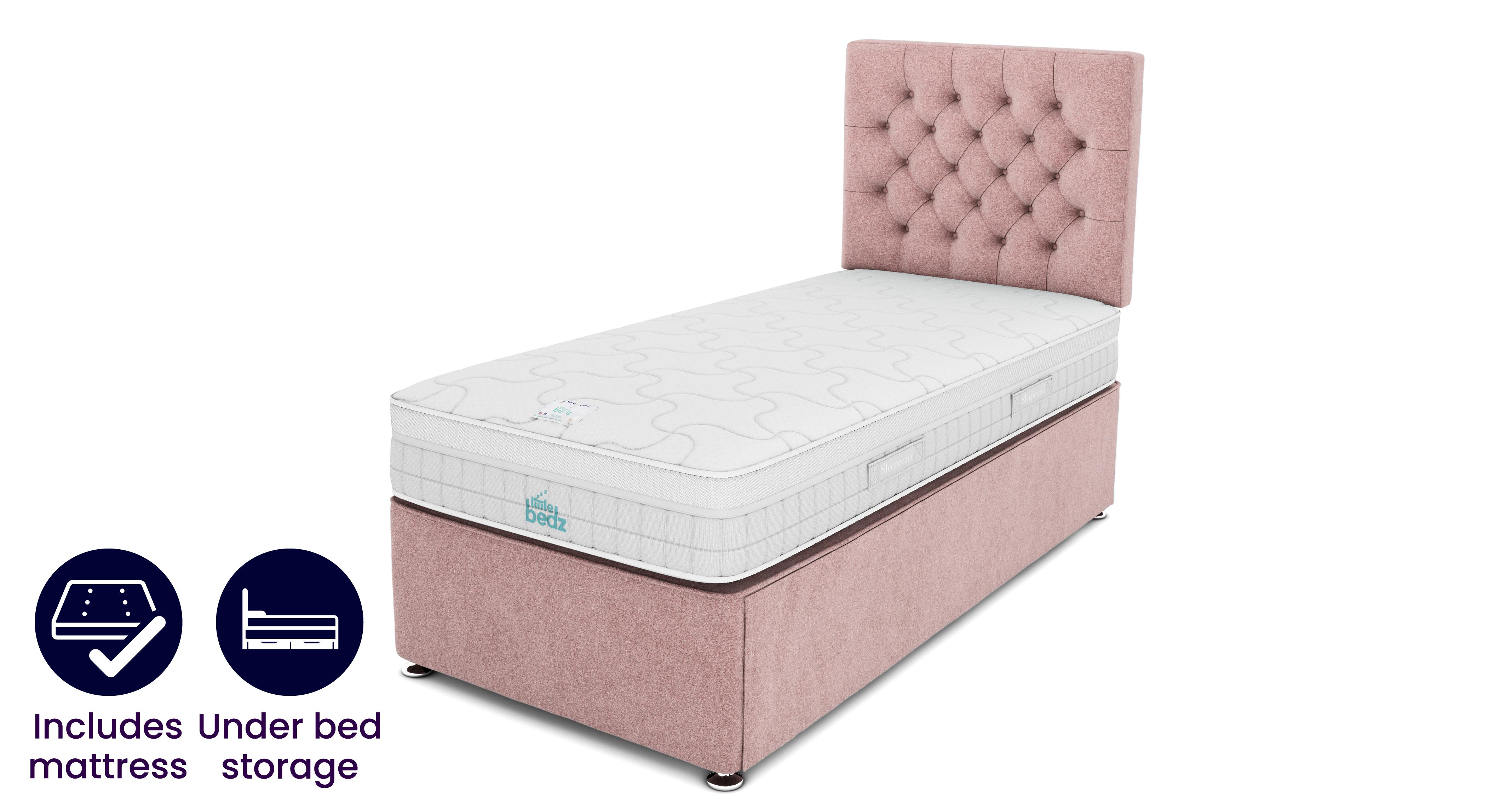 Single Store Away Base, Headboard and Little Bedz Glow Mattress