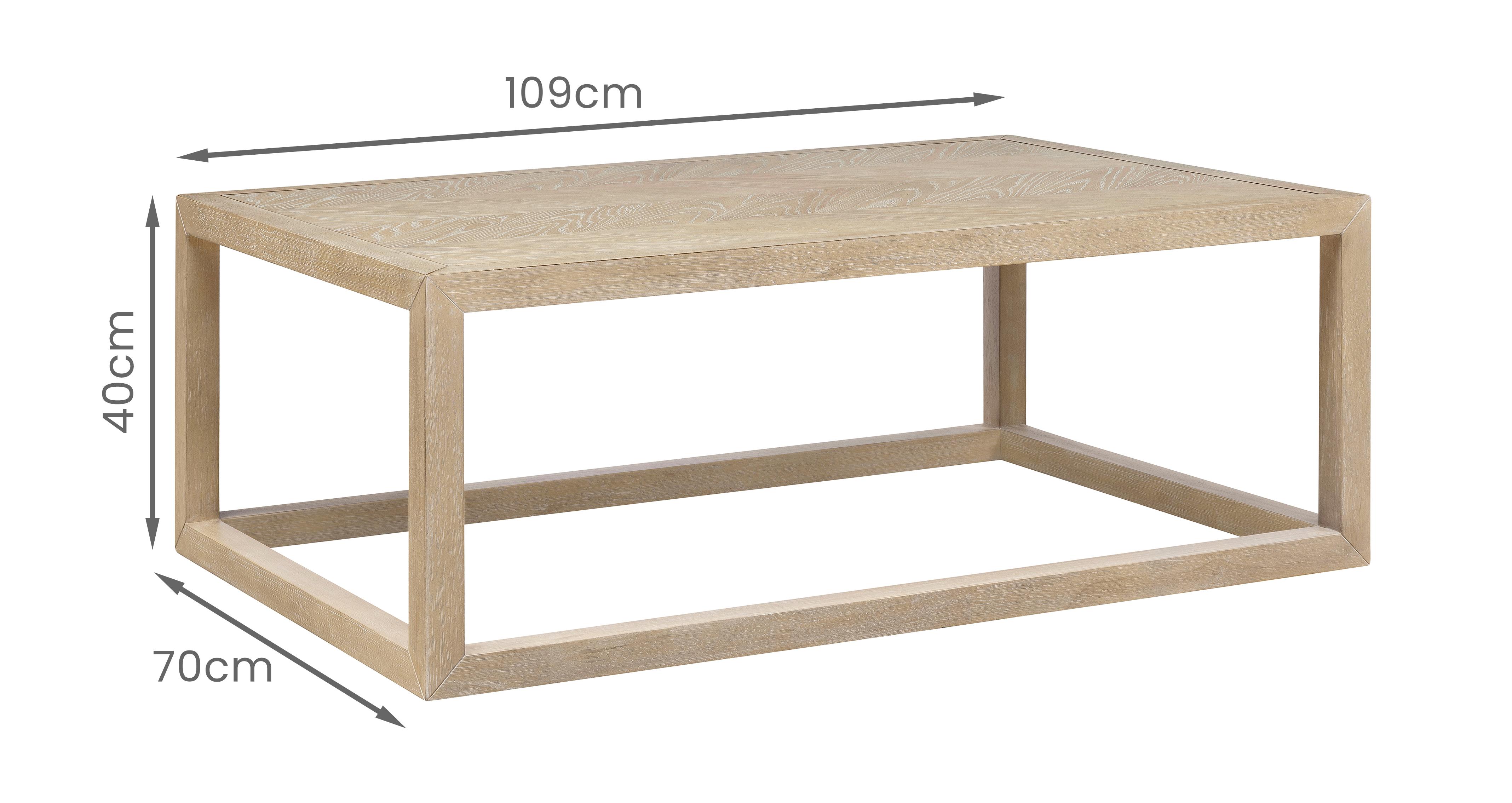 Begonia Coffee Table in Begonia Whitewash Oak