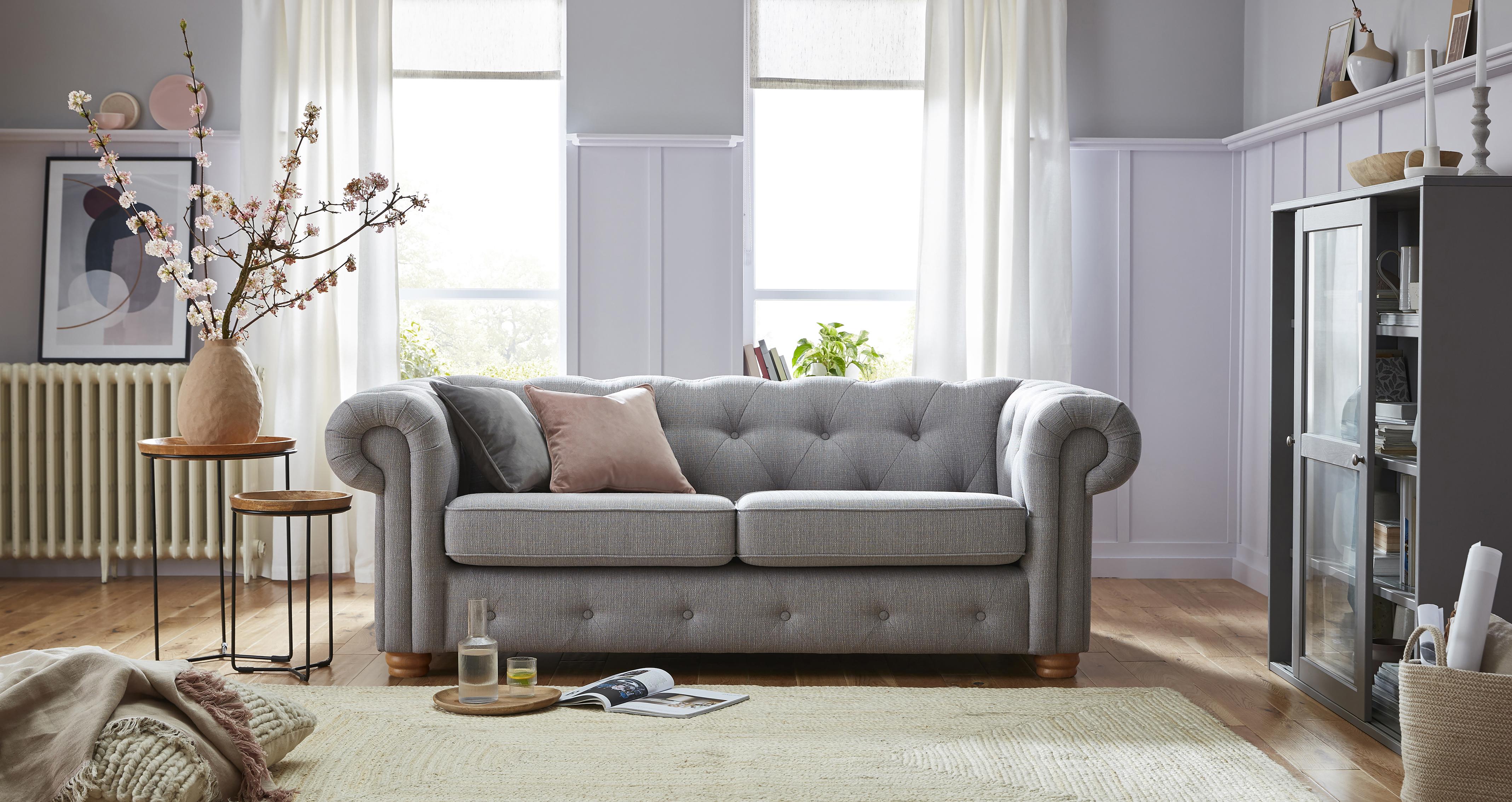 Belair Velvet Seater Sofa Bed DFS