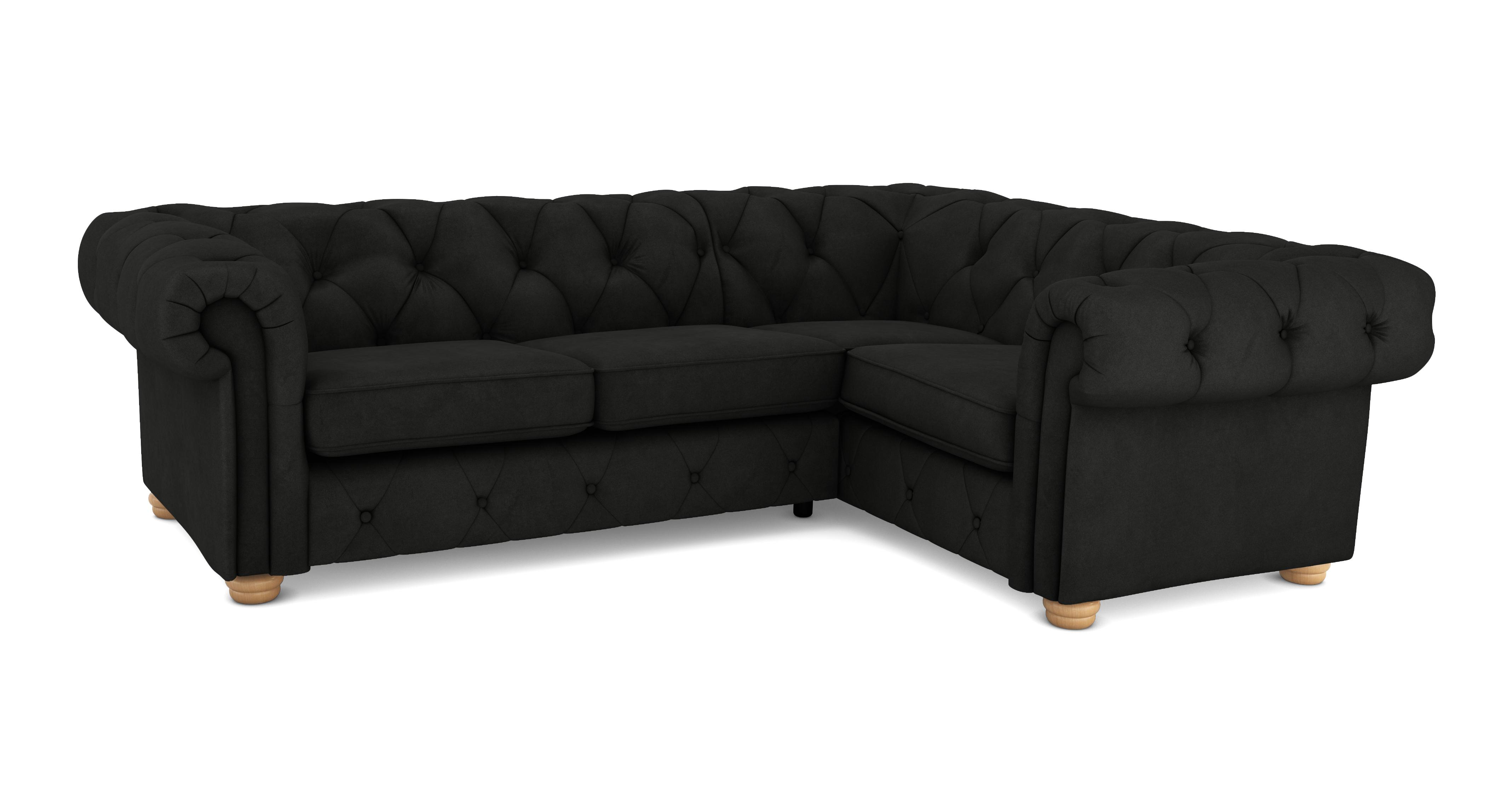Belair Velvet Left Hand Facing Arm 2 Seater Corner Sofa DFS