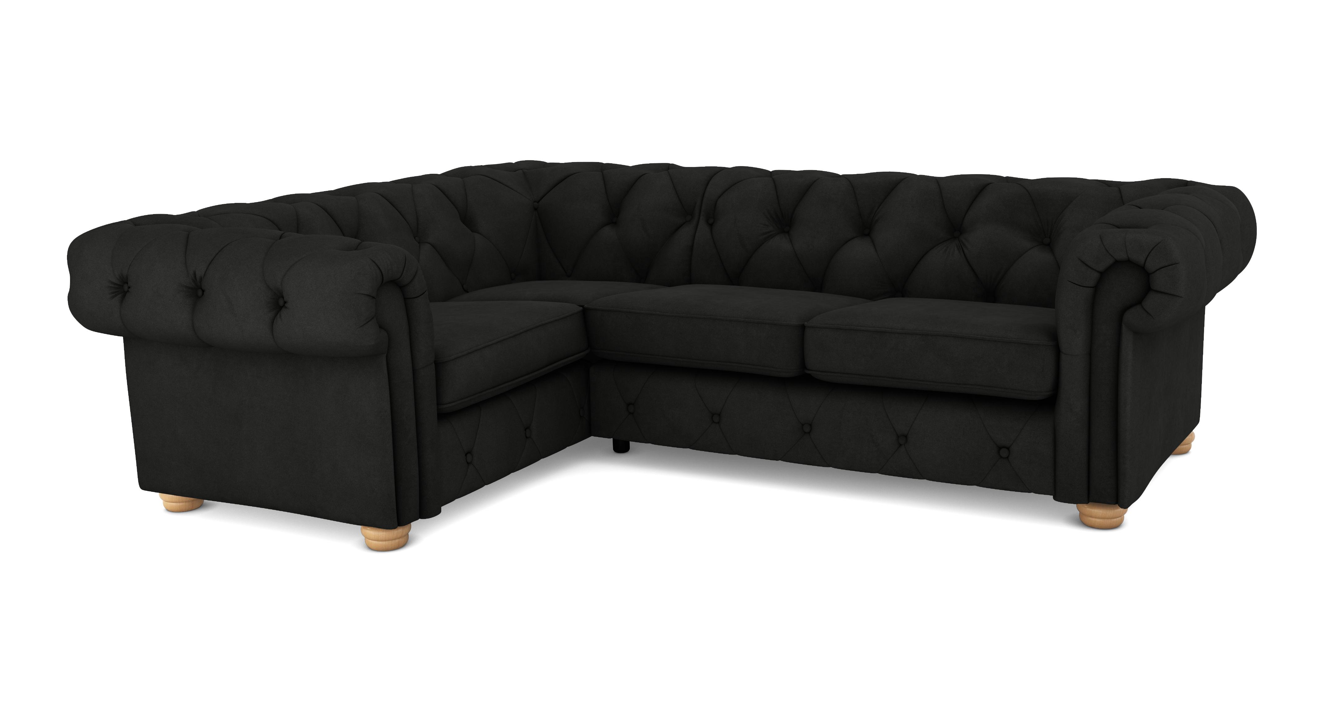Belair Velvet Right Hand Facing Arm 2 Seater Corner Sofa DFS