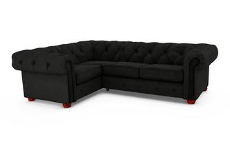 Velvet Right Hand Facing Arm 2 Seater Corner Sofa 