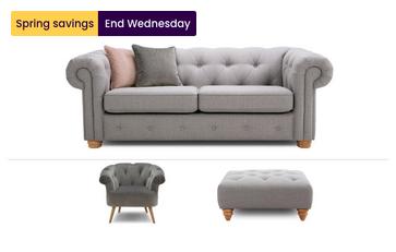 3 Seater Sofa, Accent Chair & Foot Stool