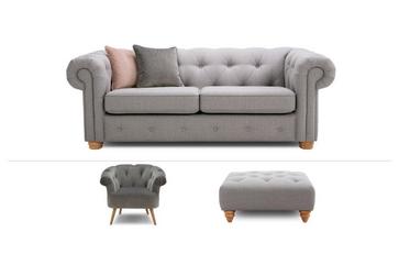 3 Seater Sofa, Accent Chair & Foot Stool