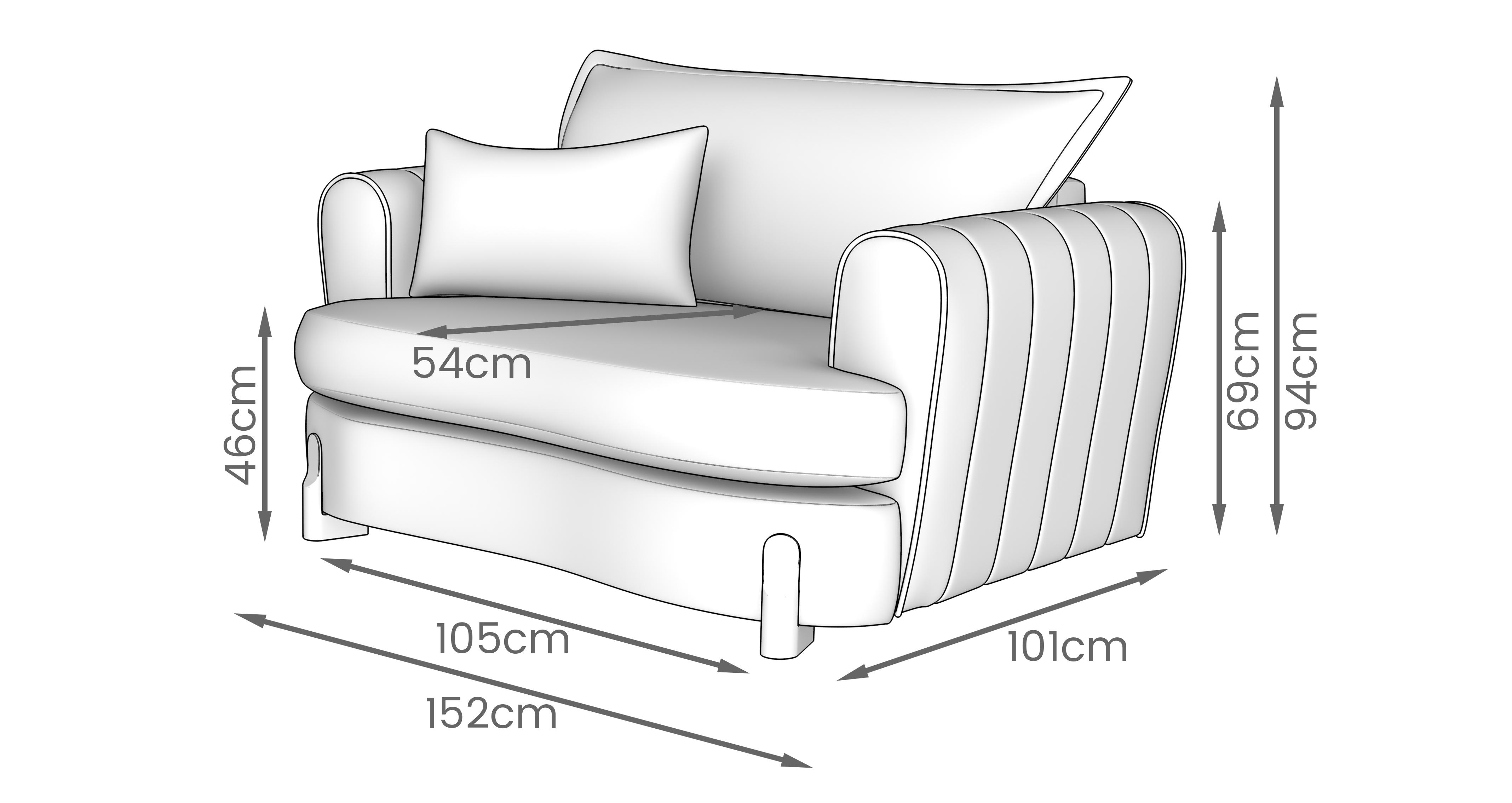Bellino Plain Cuddler Sofa in Bellino Plain Combination Almond and Toffee Combination with Oak feet