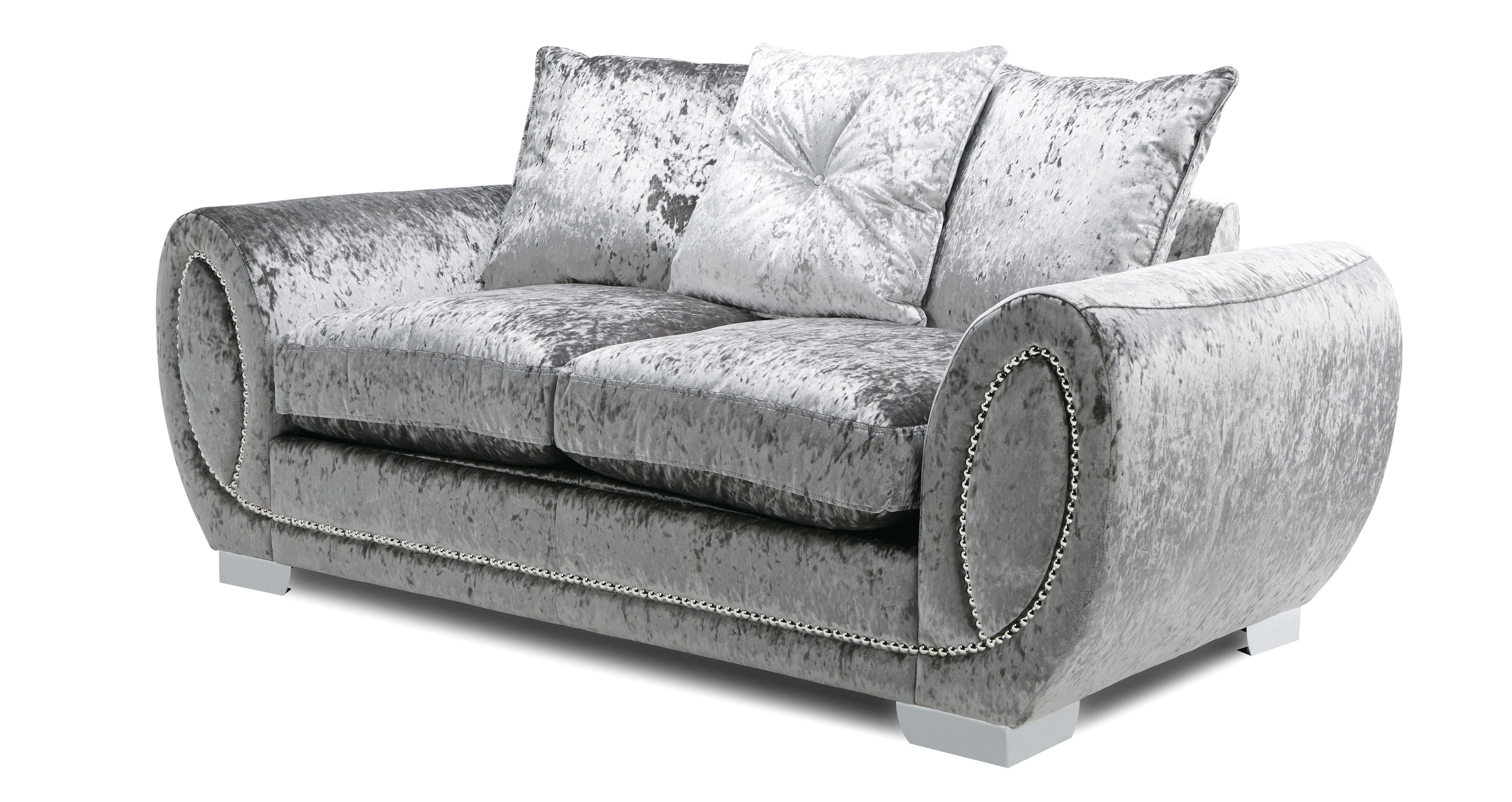 Crushed velvet deals corner sofa dfs