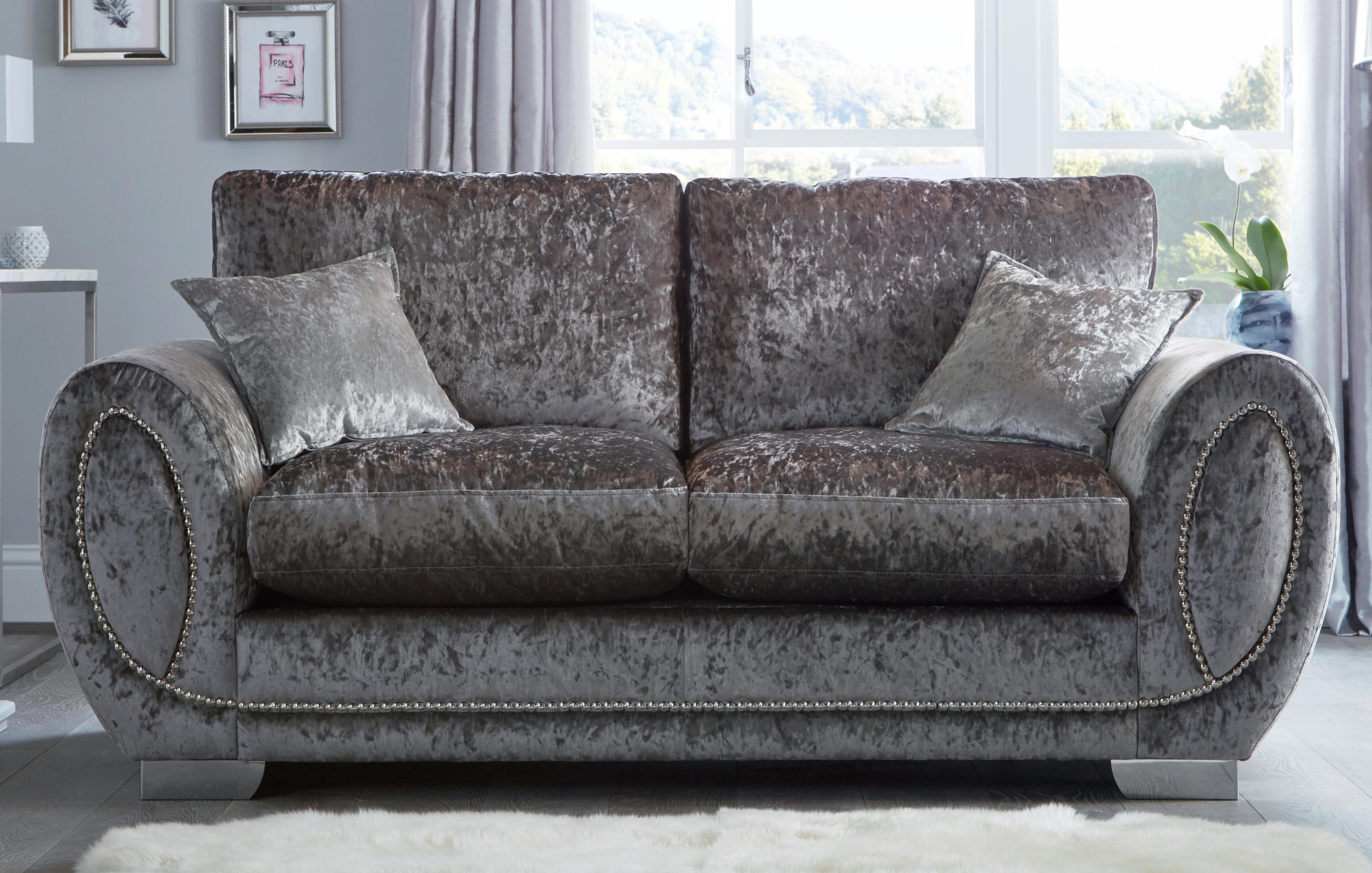 Dfs crushed deals velvet sofa bed