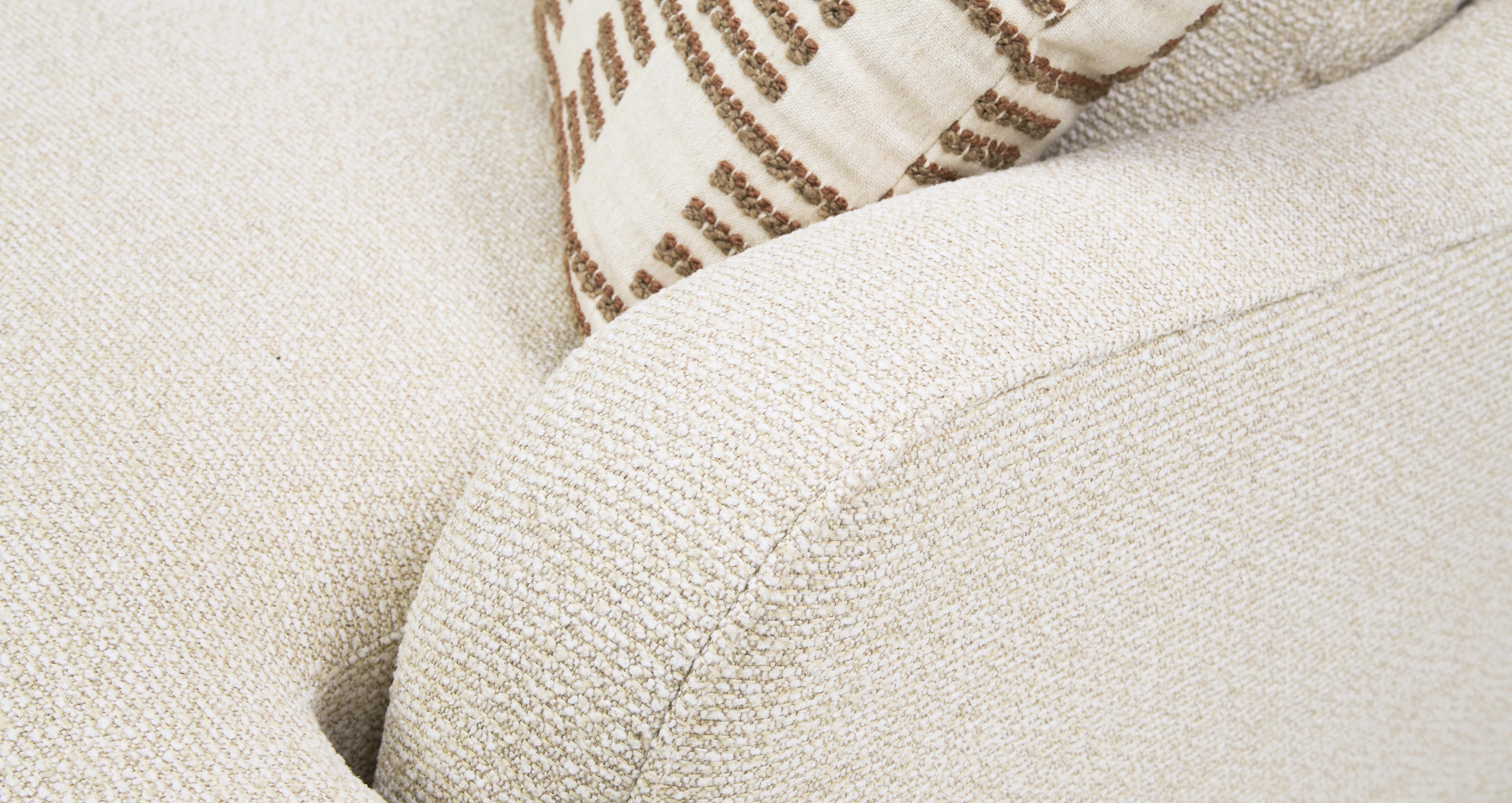 Bletchley 3 Seater Sofa in Grand Designs Soft Weave Oatmeal with Walnut feet