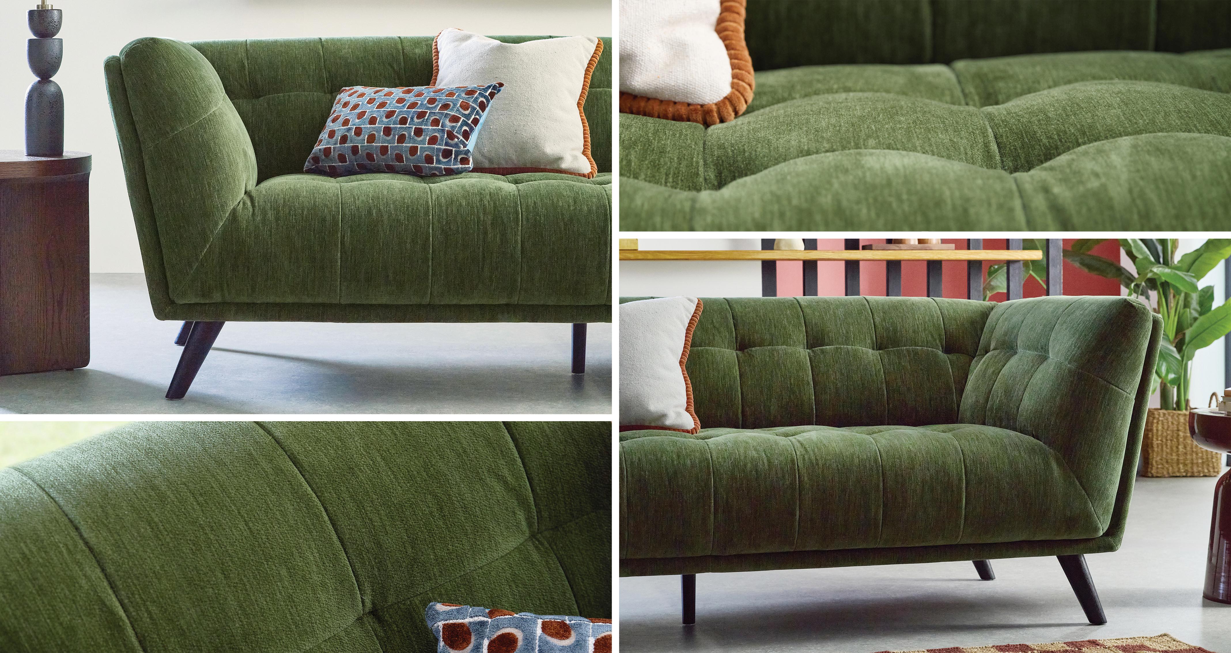 Blythe-express 3 Seater Sofa in Blythe Express Fabric Moss Green