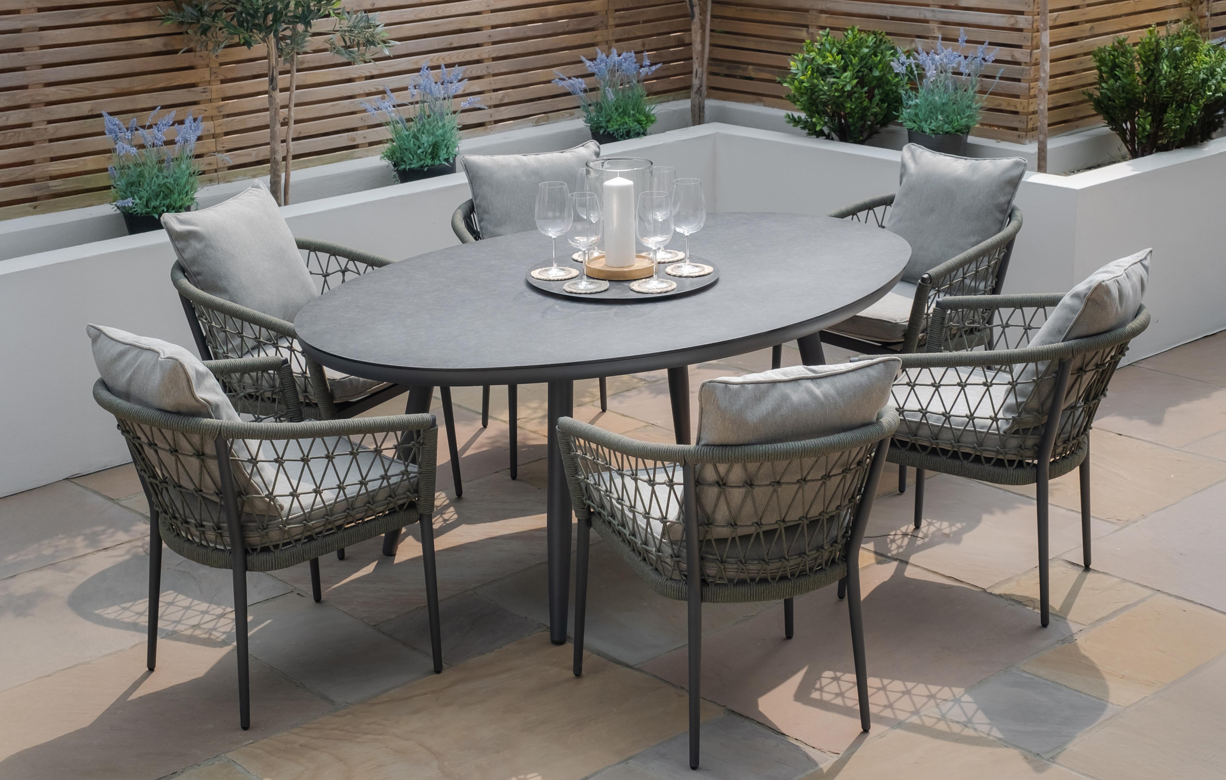 6 Seat Oval Dining Set