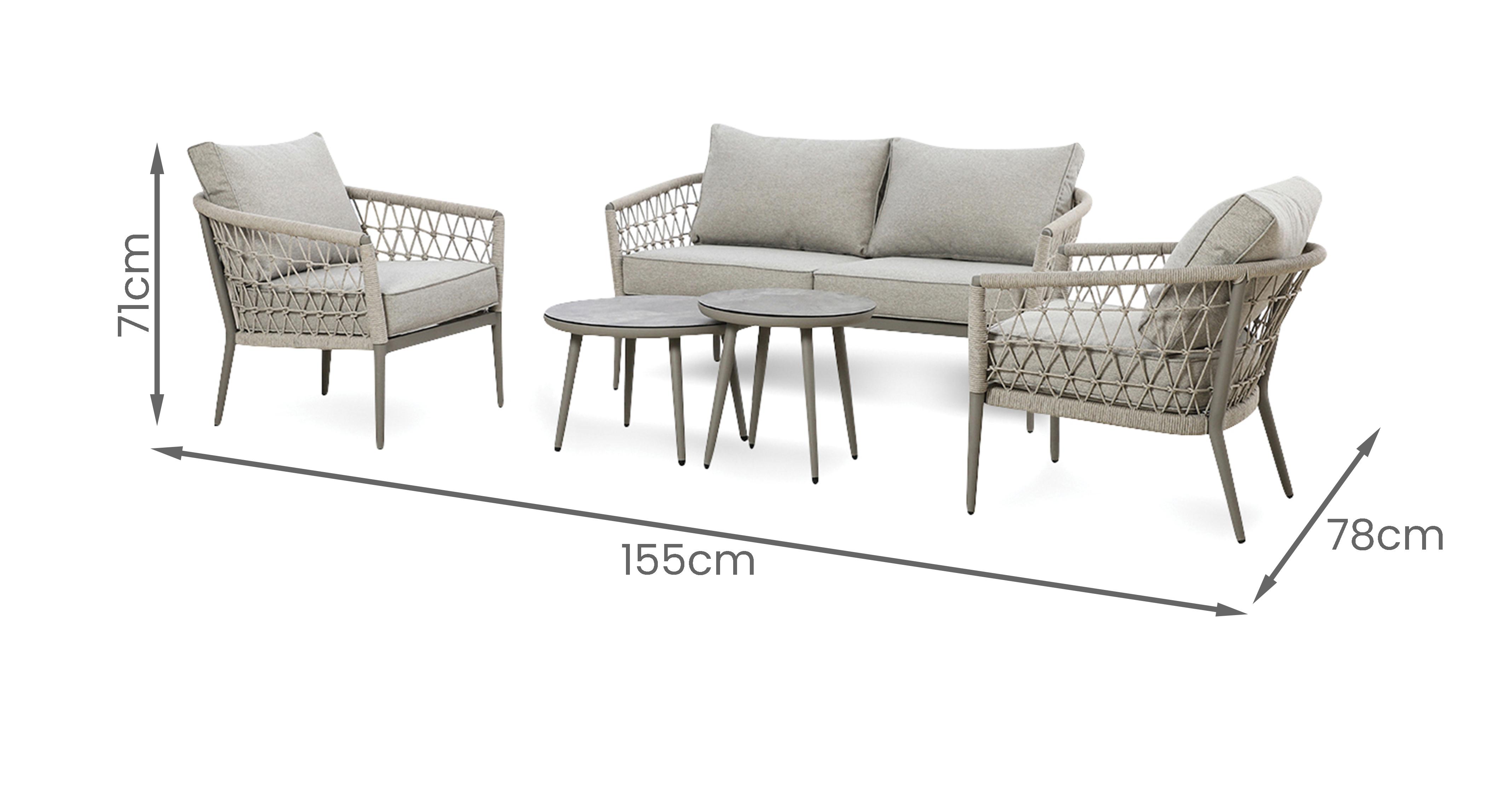 Bodrum 2 Seat Sofa Set in Bodrum Cool Linen