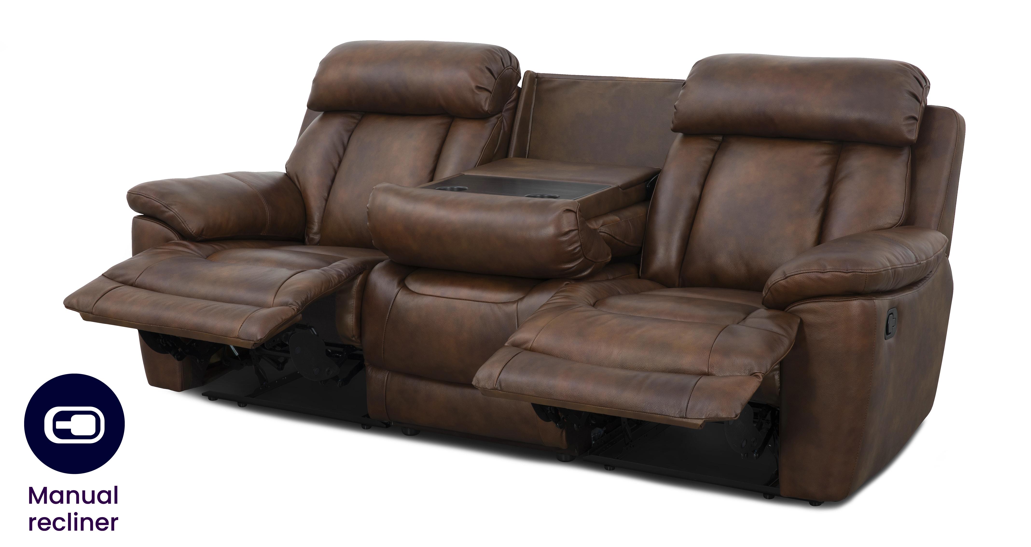 3 Seater Manual Recliner with Table