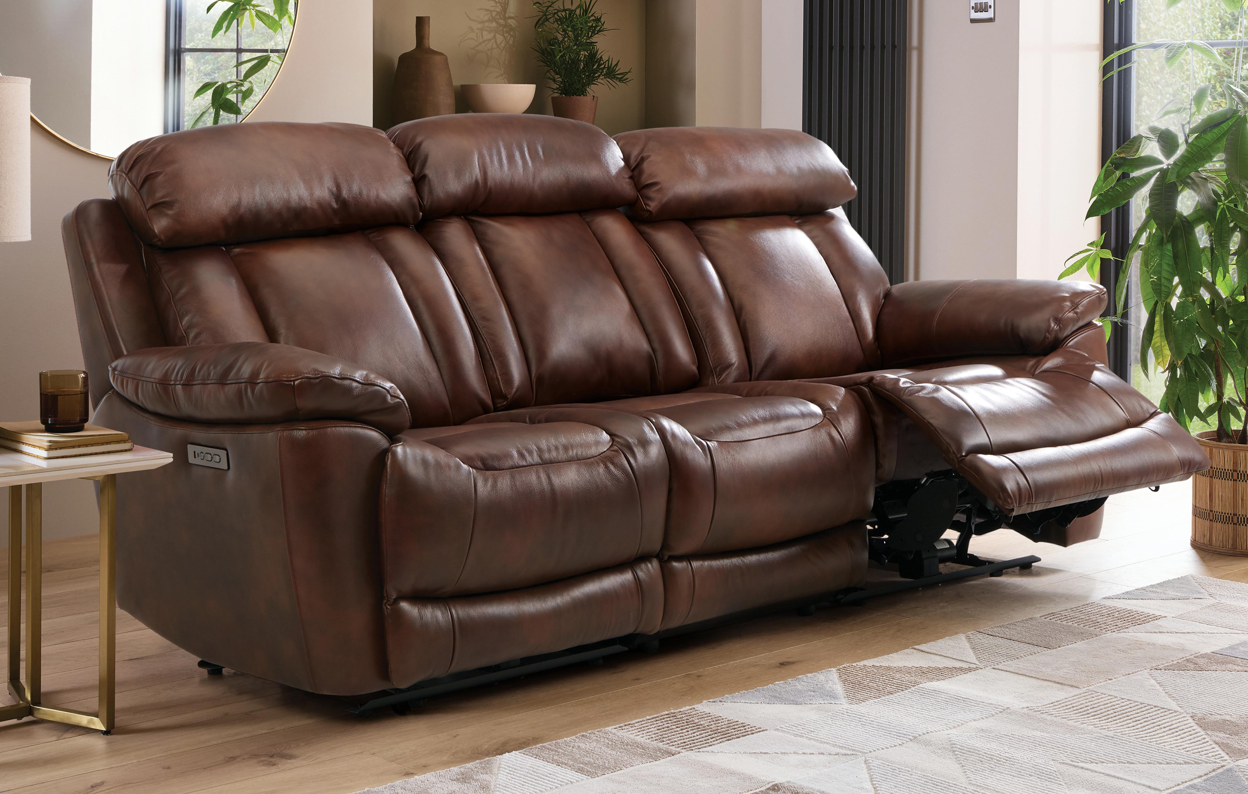 3 Seater Power Recliner with Table and Power Headrests