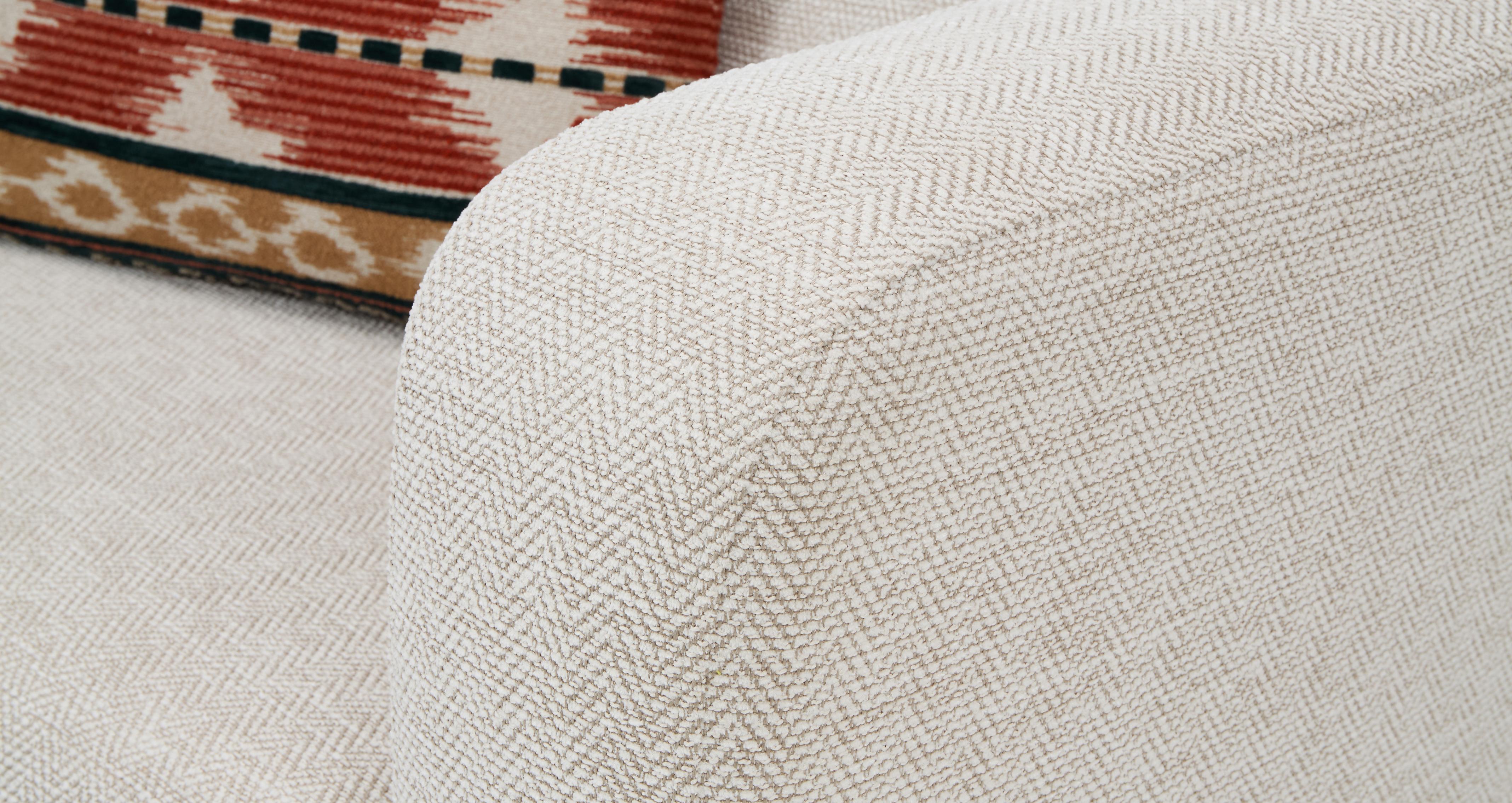 Braybrooke Cuddler Chair in Braybrooke Herringbone Natural with Oak feet