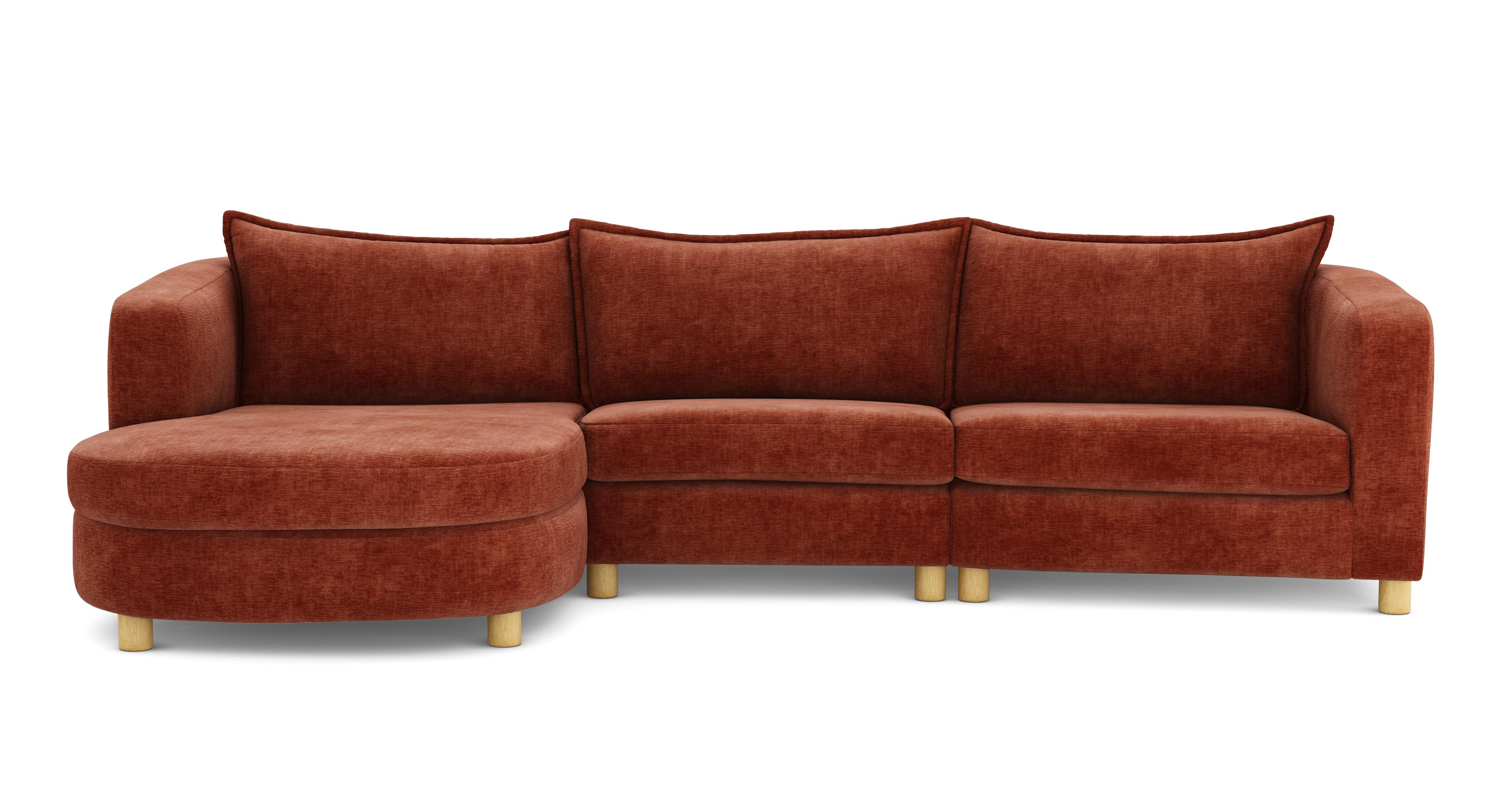 Left Hand Facing Angled Chaise Sofa