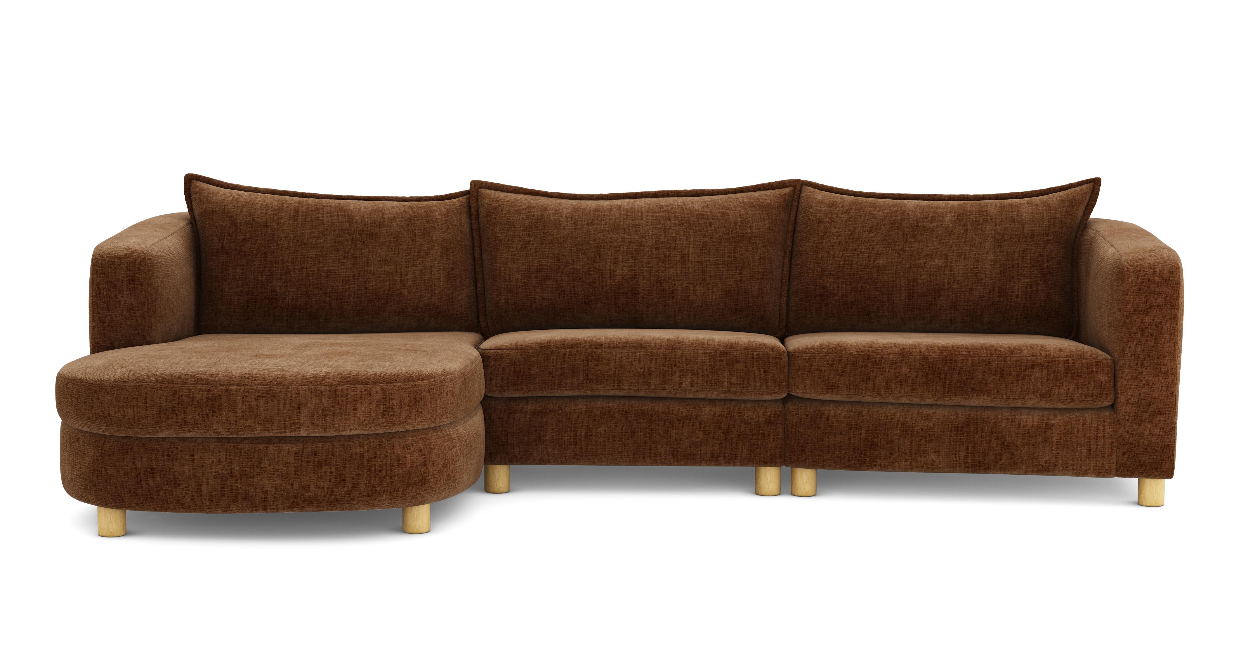 Left Hand Facing Angled Chaise Sofa